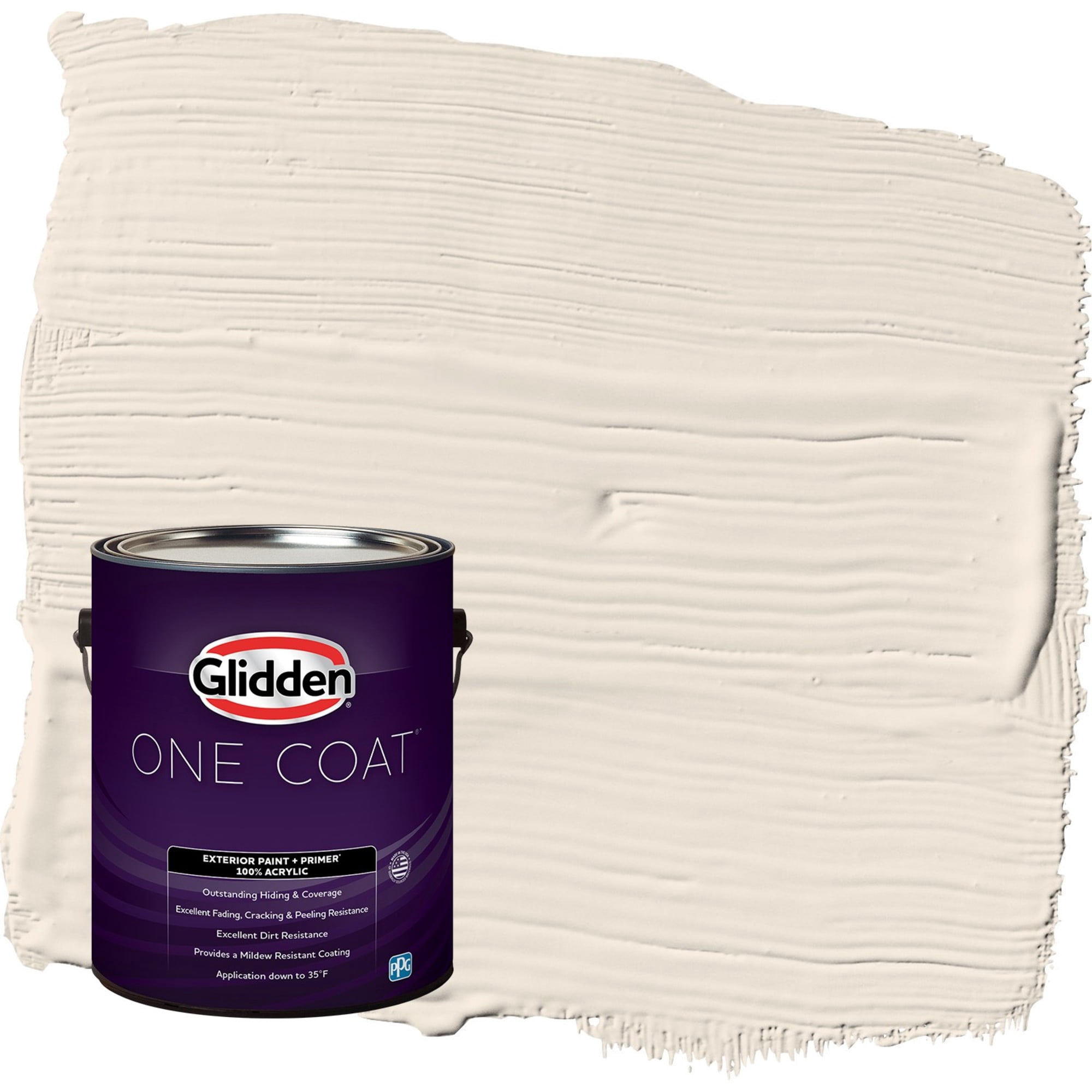 Glidden One Coat Moroccan Moonlight / Beige Satin Exterior Paint with Primer, 1 Gallon