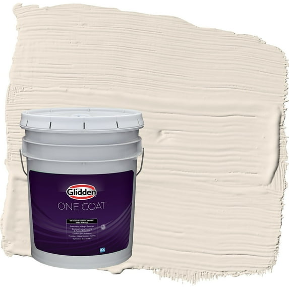 Glidden One Coat Moroccan Moonlight / Beige Satin Exterior Paint with Primer, 5 Gallon
