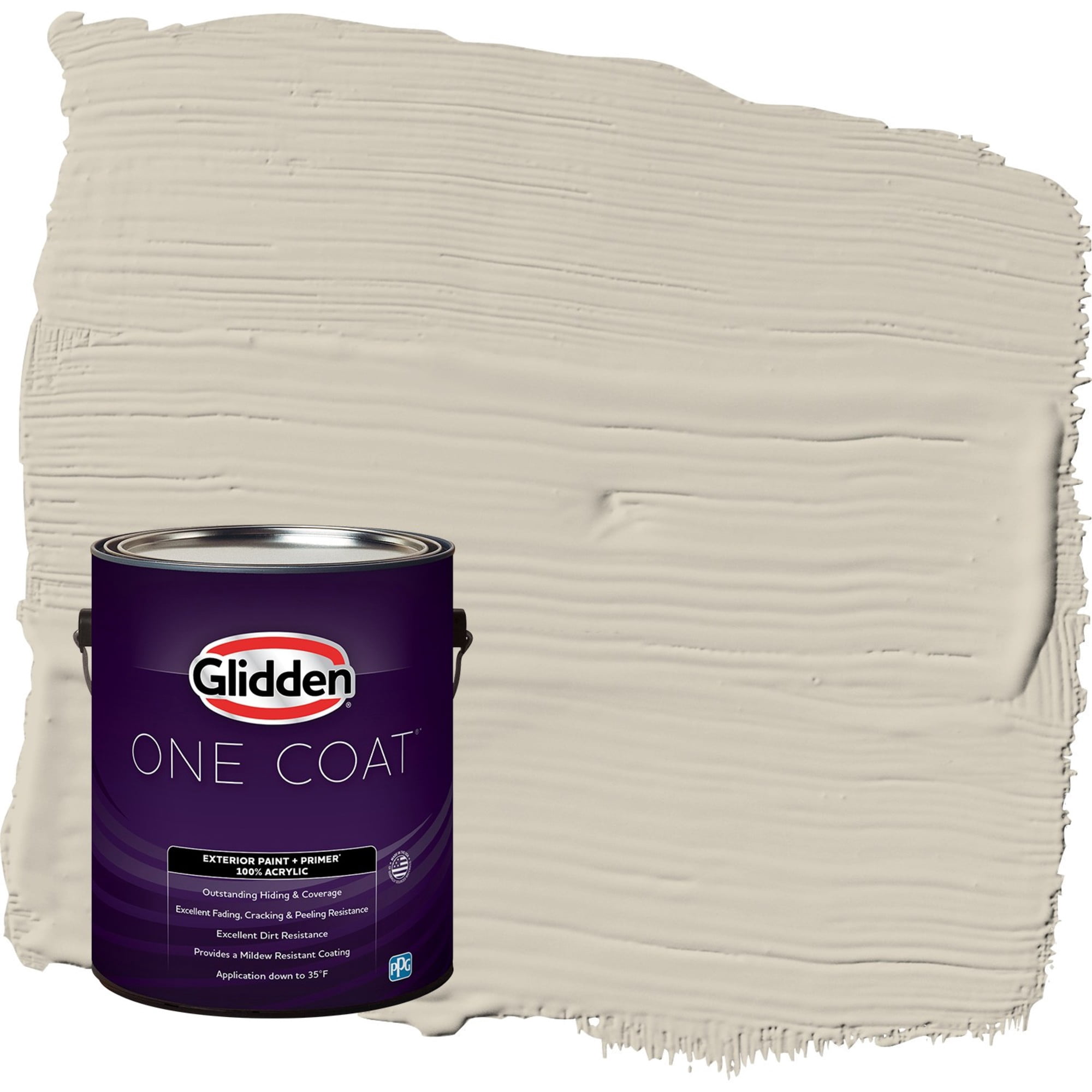 Glidden One Coat Moth Gray / Grey Satin Exterior Paint with Primer, 1 Gallon