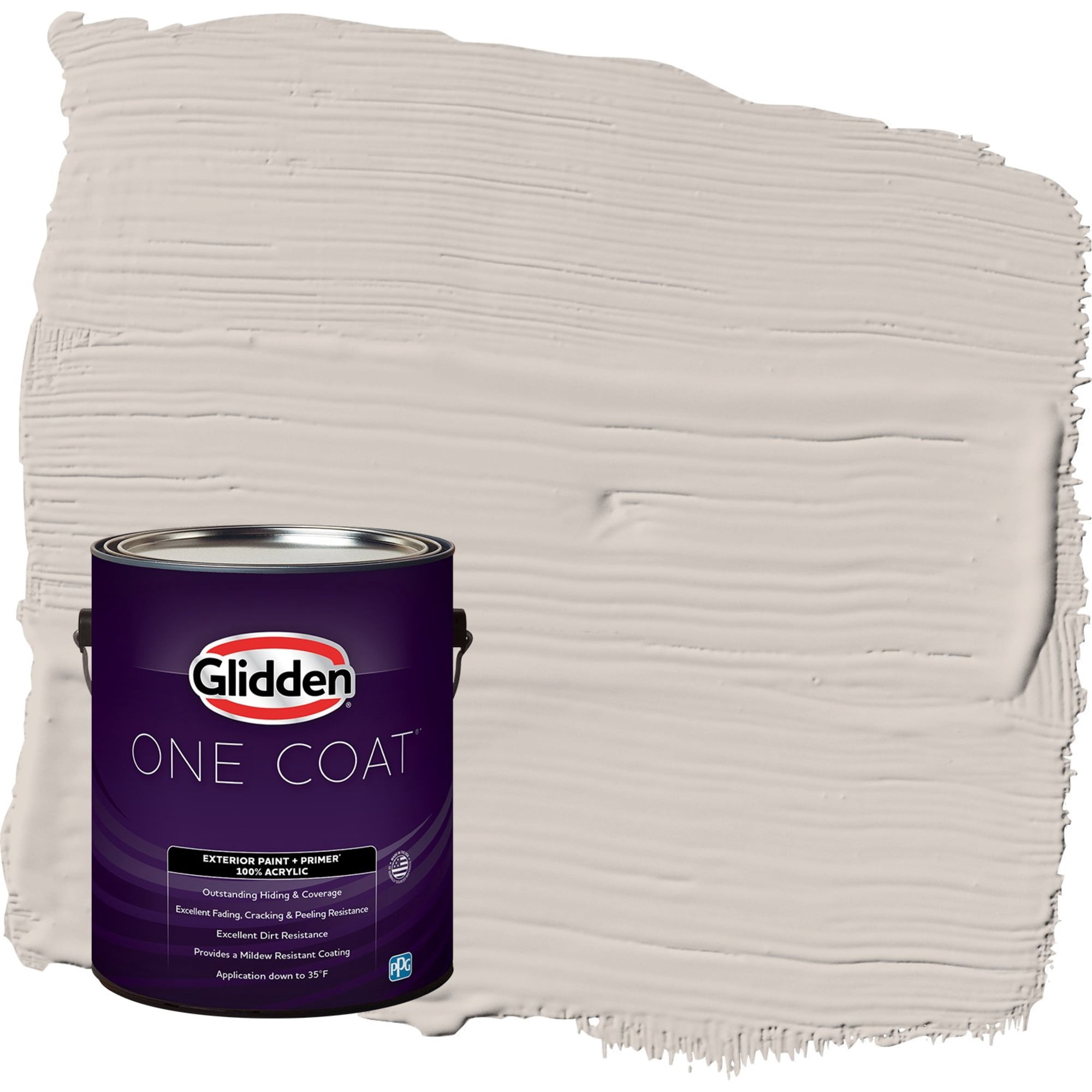 Glidden One Coat My Alibi / Beige Satin Exterior Paint with Primer, 1 Gallon