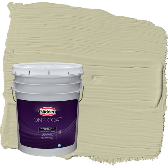 Glidden One Coat Northern Landscape / Green Satin Exterior Paint with Primer, 5 Gallon