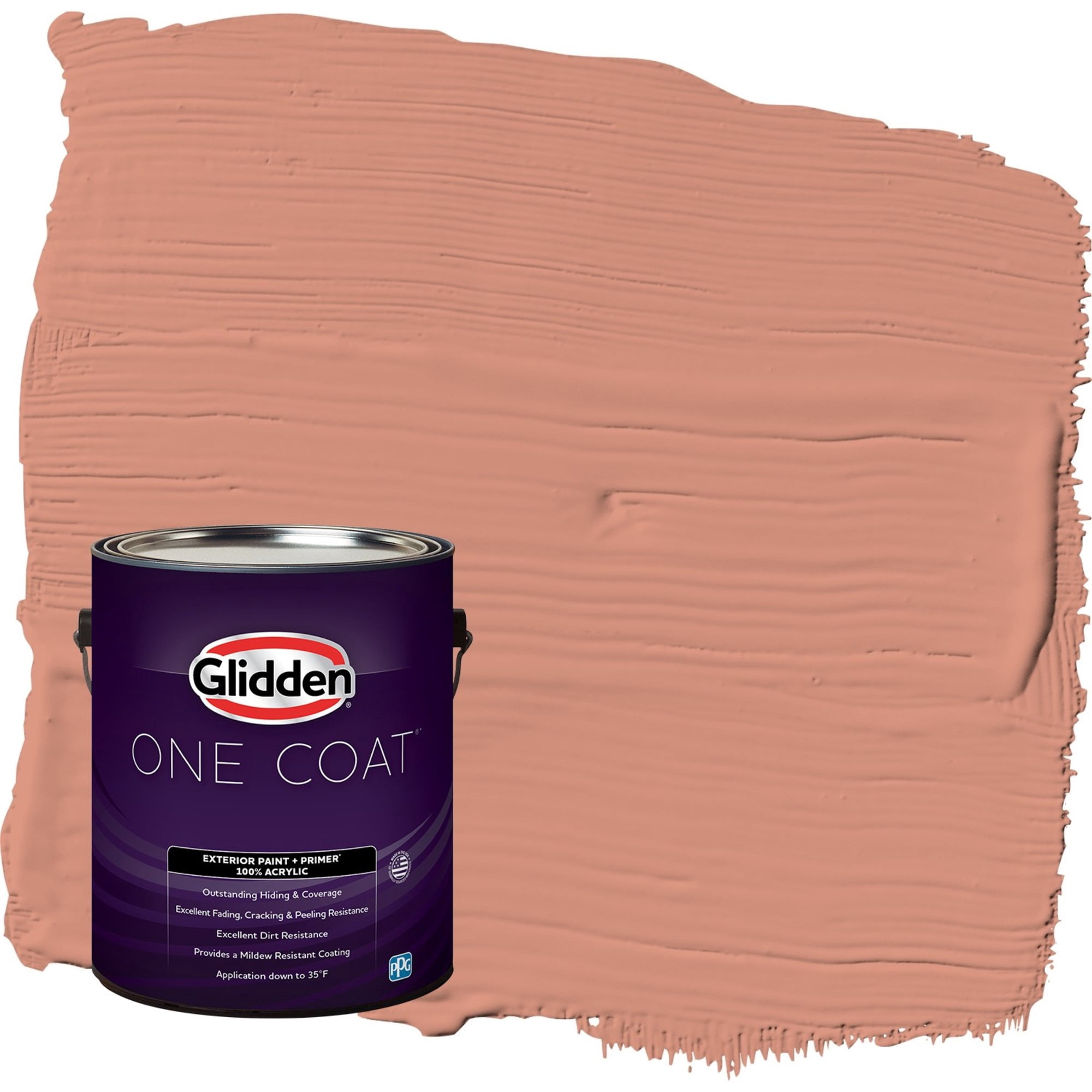 Glidden One Coat Orange Essential / Orange Satin Exterior Paint with Primer, 1 Gallon
