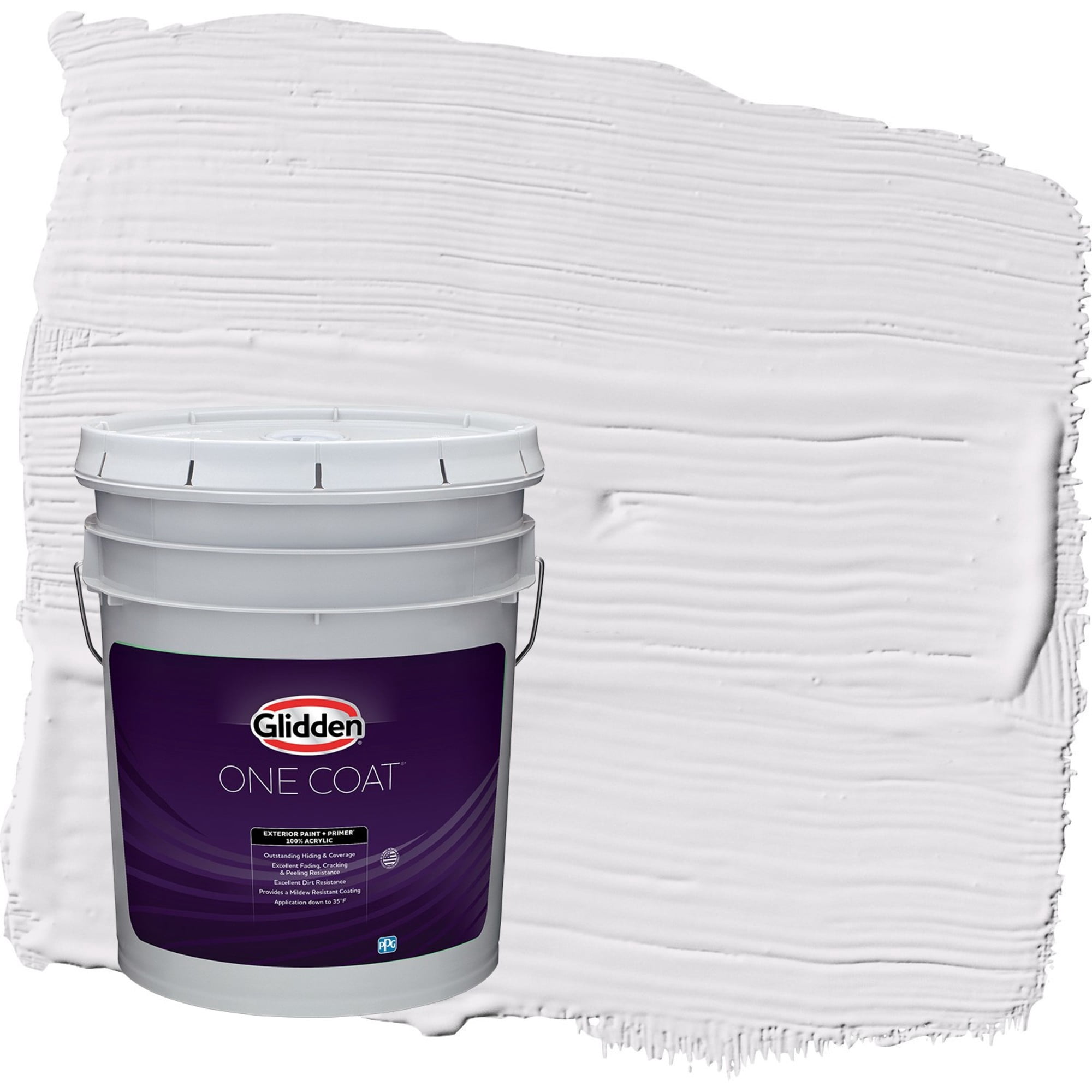 Glidden One Coat Orchid Blossom / Purple Flat Exterior Paint with Primer, 5 Gallon
