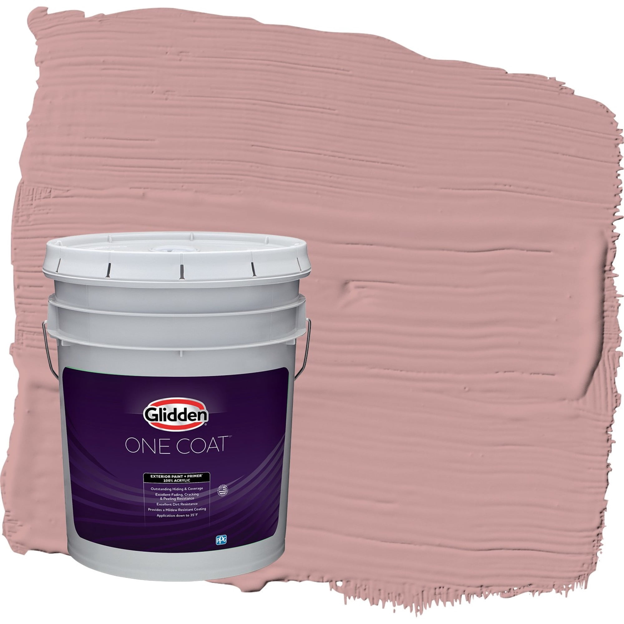 Glidden One Coat Pepperberry / Pink Flat Exterior Paint with Primer, 5 Gallon