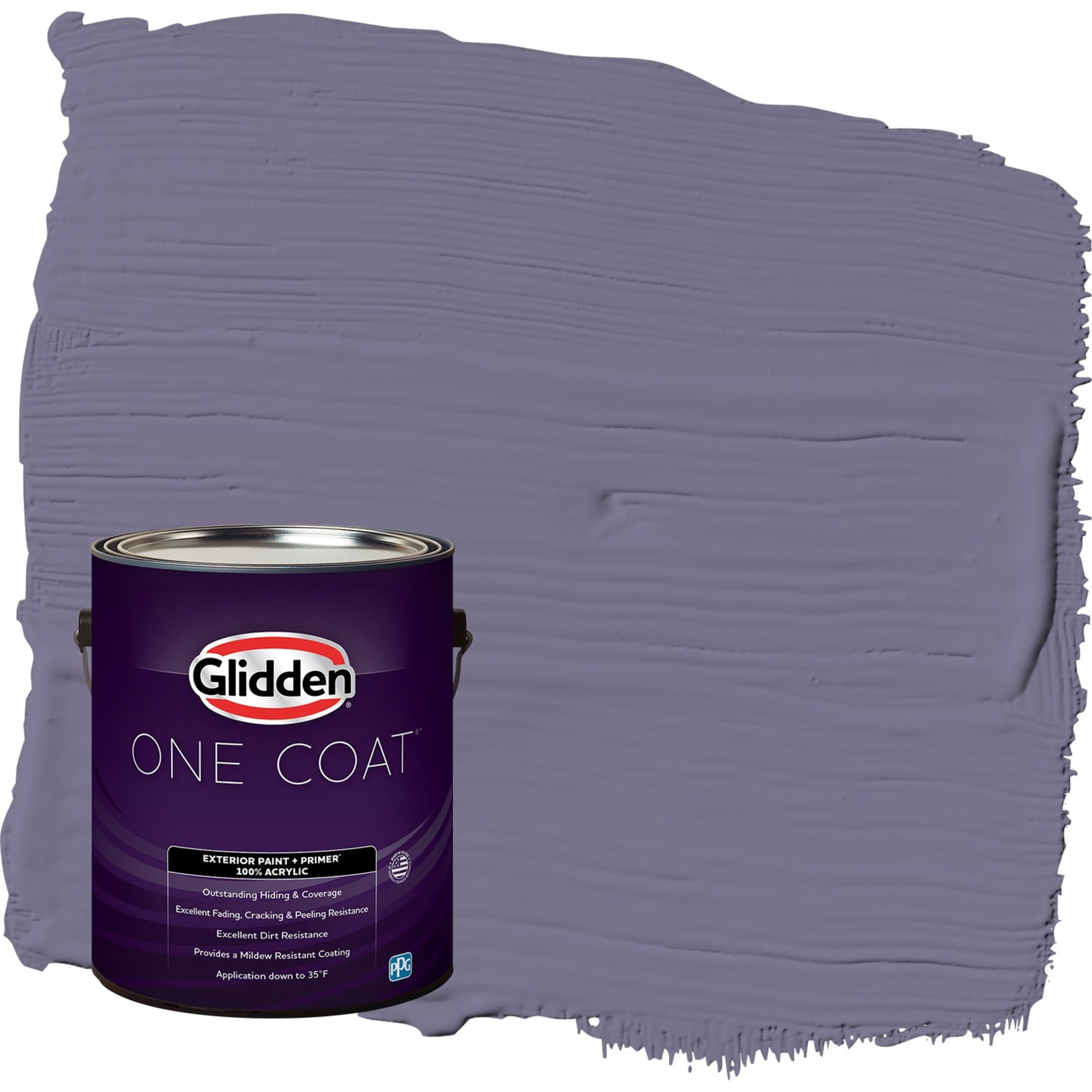 Glidden One Coat Plum Shade / Purple Satin Exterior Paint with Primer, 1 Gallon