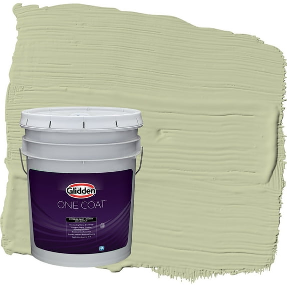 Glidden One Coat Sage Splendor / Green Satin Exterior Paint with Primer, 5 Gallon