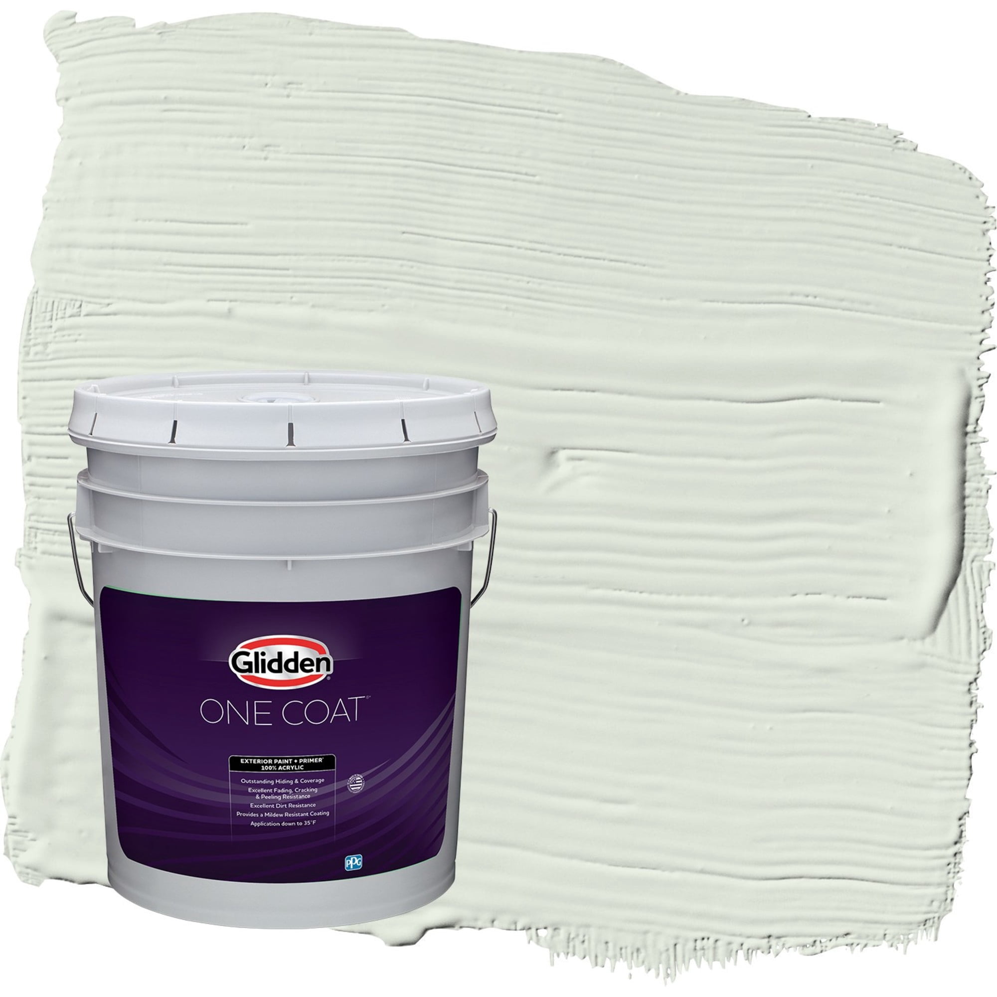 Glidden One Coat Salty Breeze / Green Satin Exterior Paint with Primer, 5 Gallon