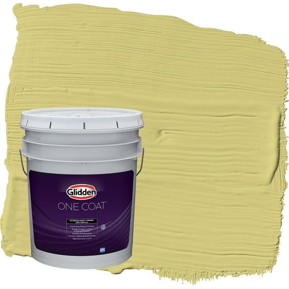 Glidden One Coat Serene Scene / Green Flat Exterior Paint with Primer, 5 Gallon