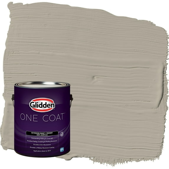 Glidden One Coat Sharkskin / Gray Satin Exterior Paint with Primer, 1 Gallon