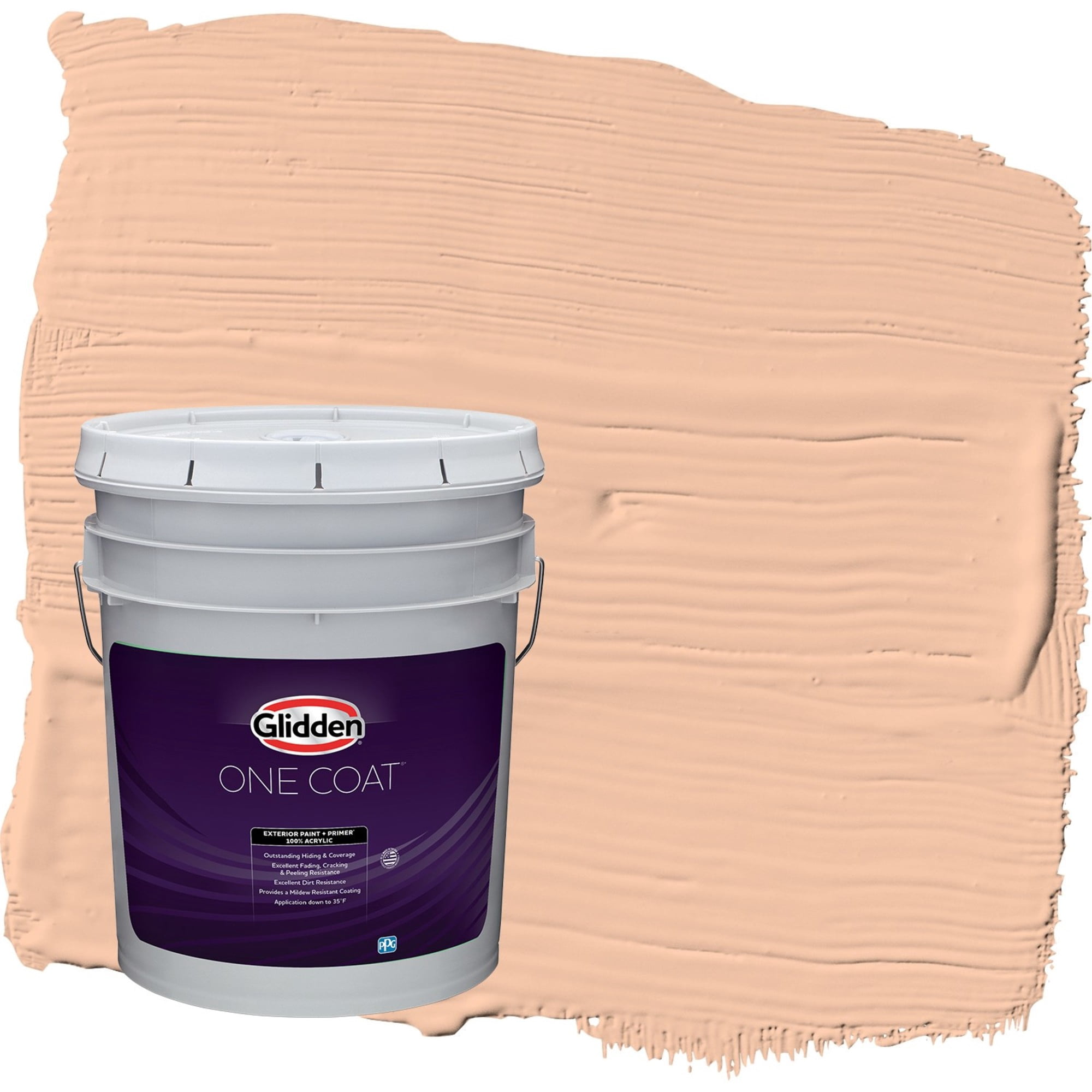 Glidden One Coat Siesta / Orange Satin Exterior Paint with Primer, 5 Gallon