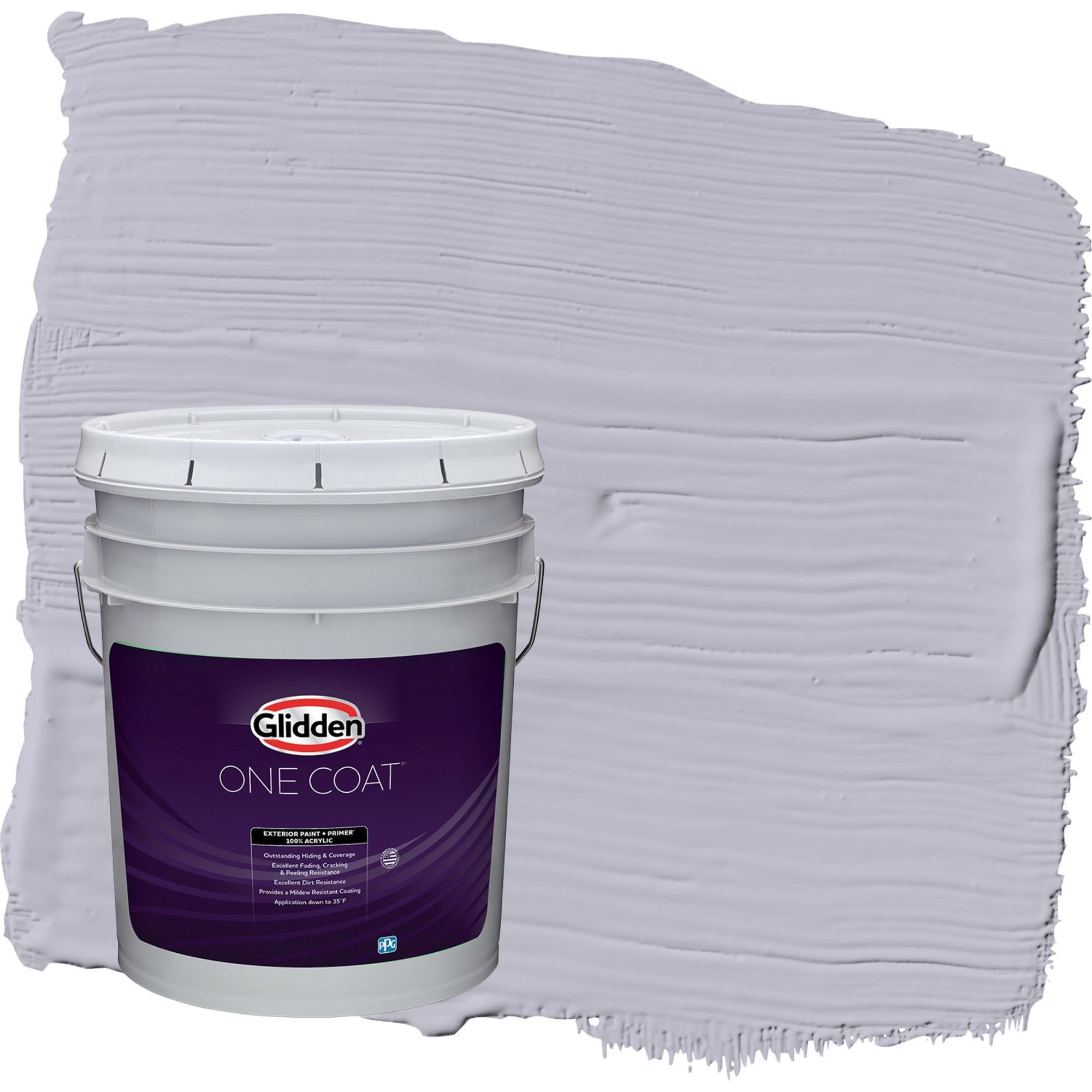 Glidden One Coat Silverberry / Purple Flat Exterior Paint with Primer, 5 Gallon