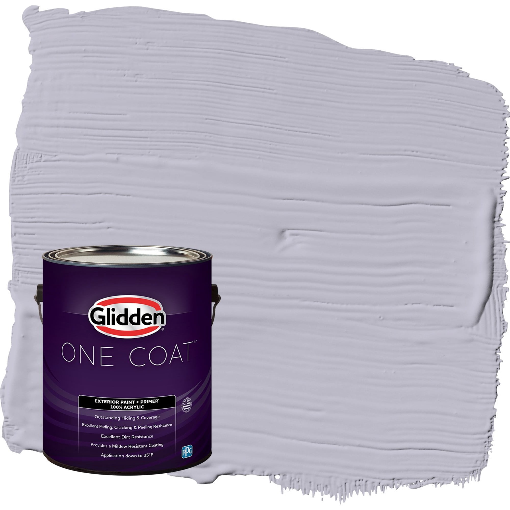 Glidden One Coat Silverberry / Purple Satin Exterior Paint with Primer, 1 Gallon
