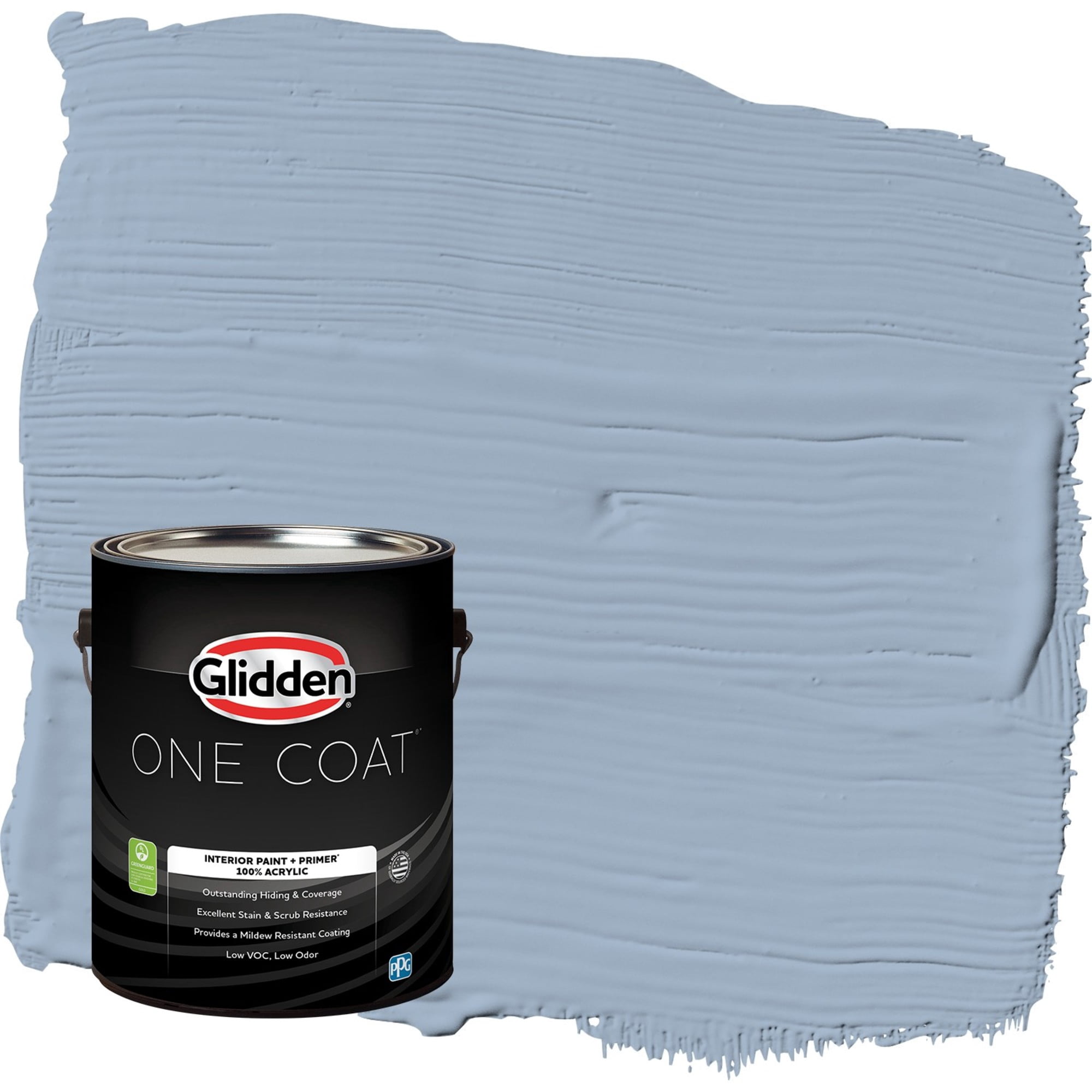 Glidden One Coat Sterling Silver / Blue Eggshell Interior Paint with Primer, 1 Gallon
