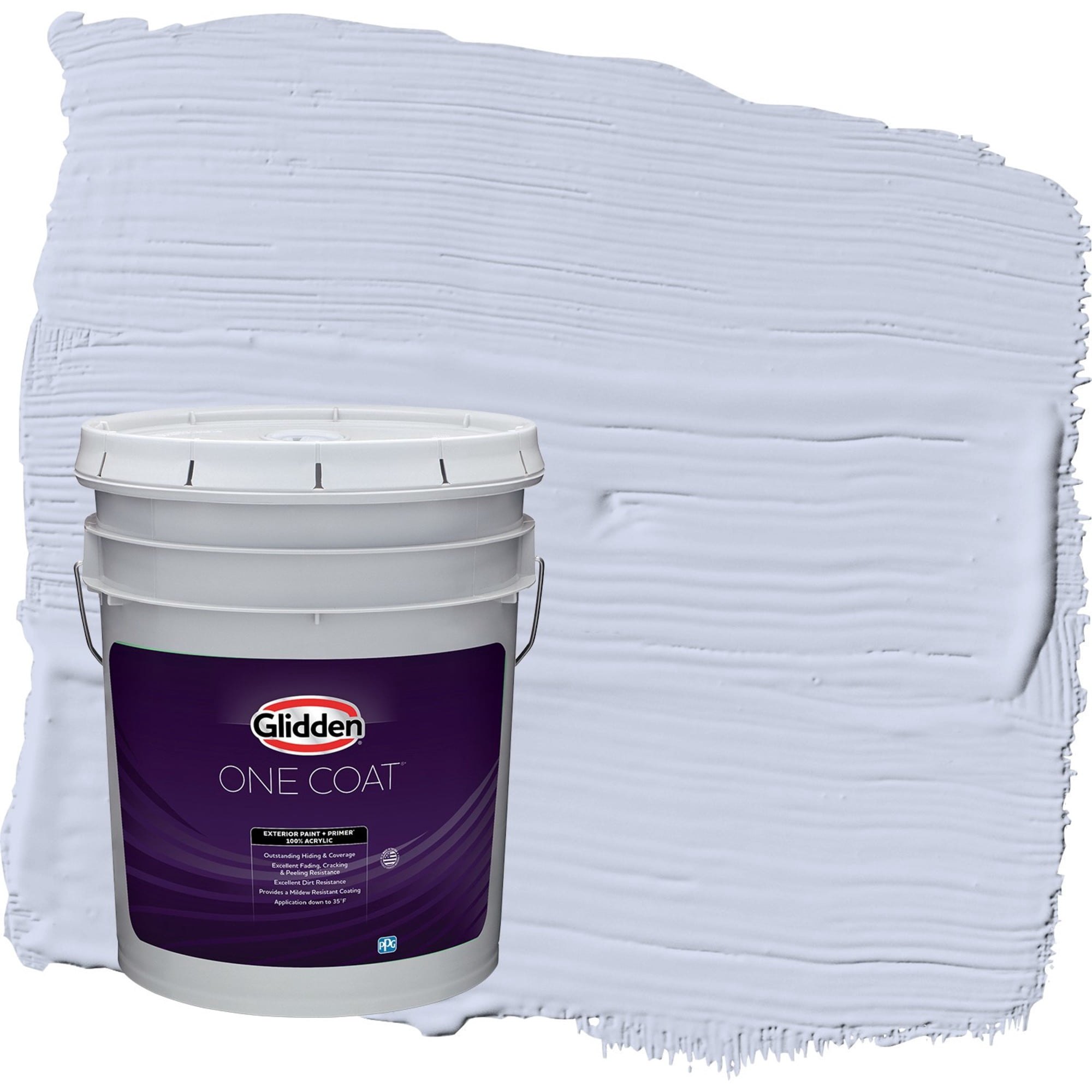 Glidden One Coat Sweet Emily / Purple Flat Exterior Paint with Primer, 5 Gallon