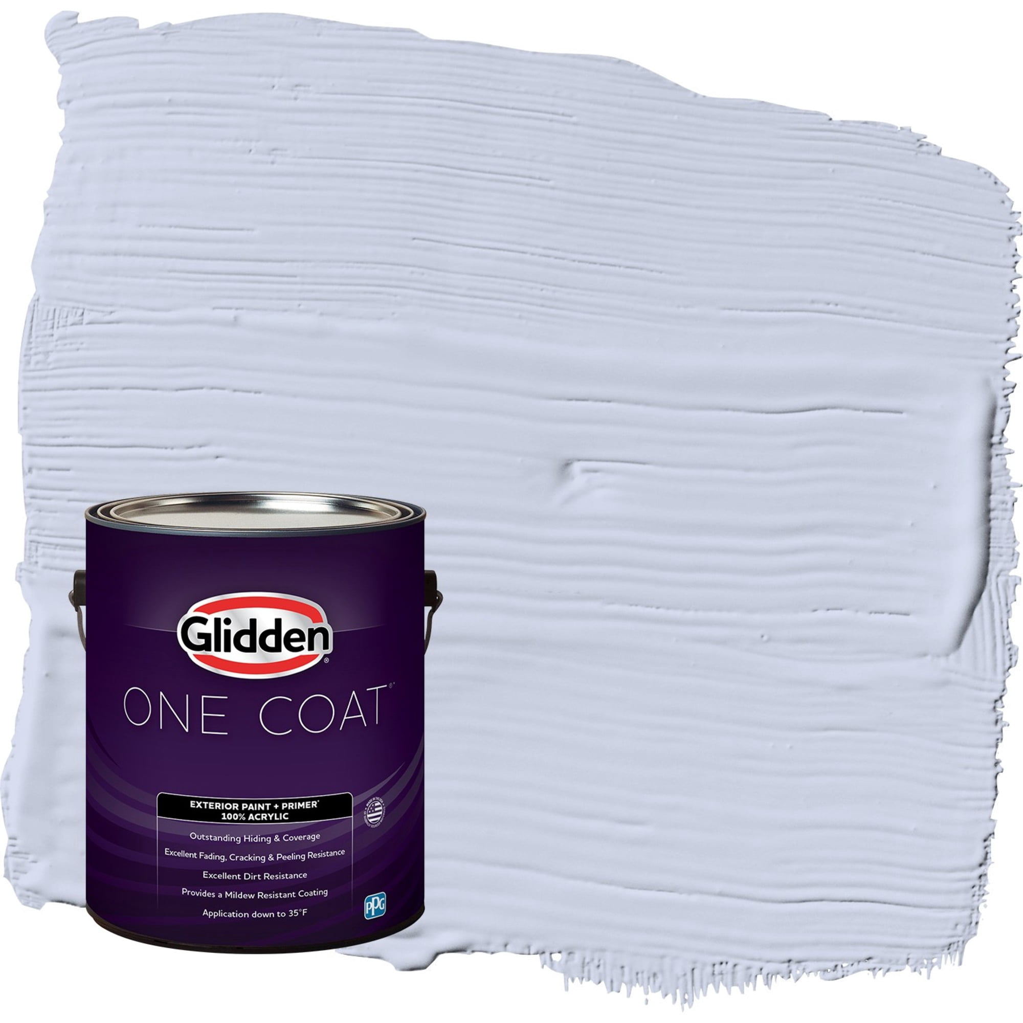 Glidden One Coat Sweet Emily / Purple Satin Exterior Paint with Primer, 1 Gallon