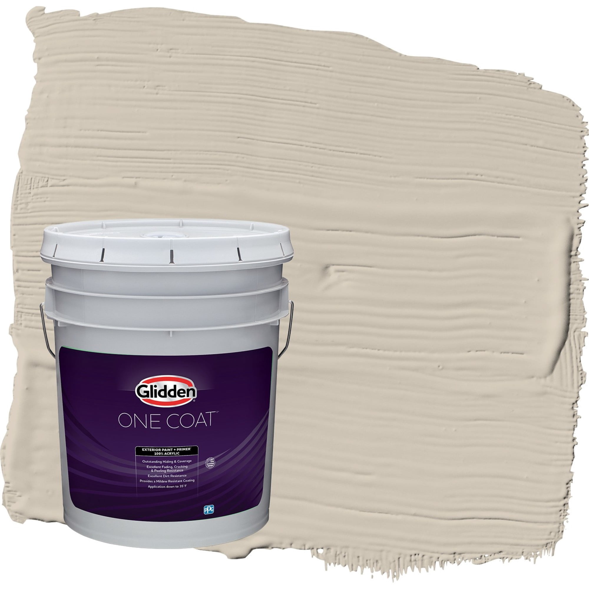 Glidden One Coat Synchronicity / Gray Flat Exterior Paint with Primer, 5 Gallon