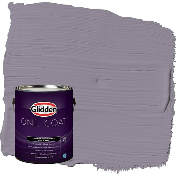 Glidden One Coat Tin Lizzie / Purple Flat Exterior Paint with Primer, 1 Gallon