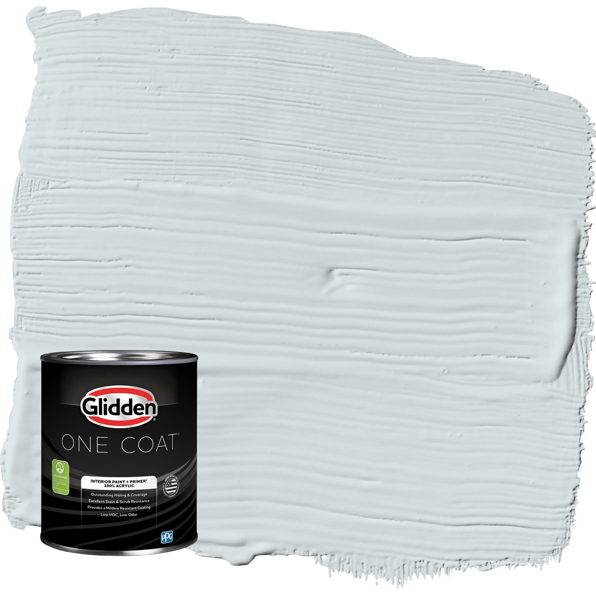 Glidden One Coat Tinsel / Gray Eggshell Interior Paint with Primer, 1 Quart