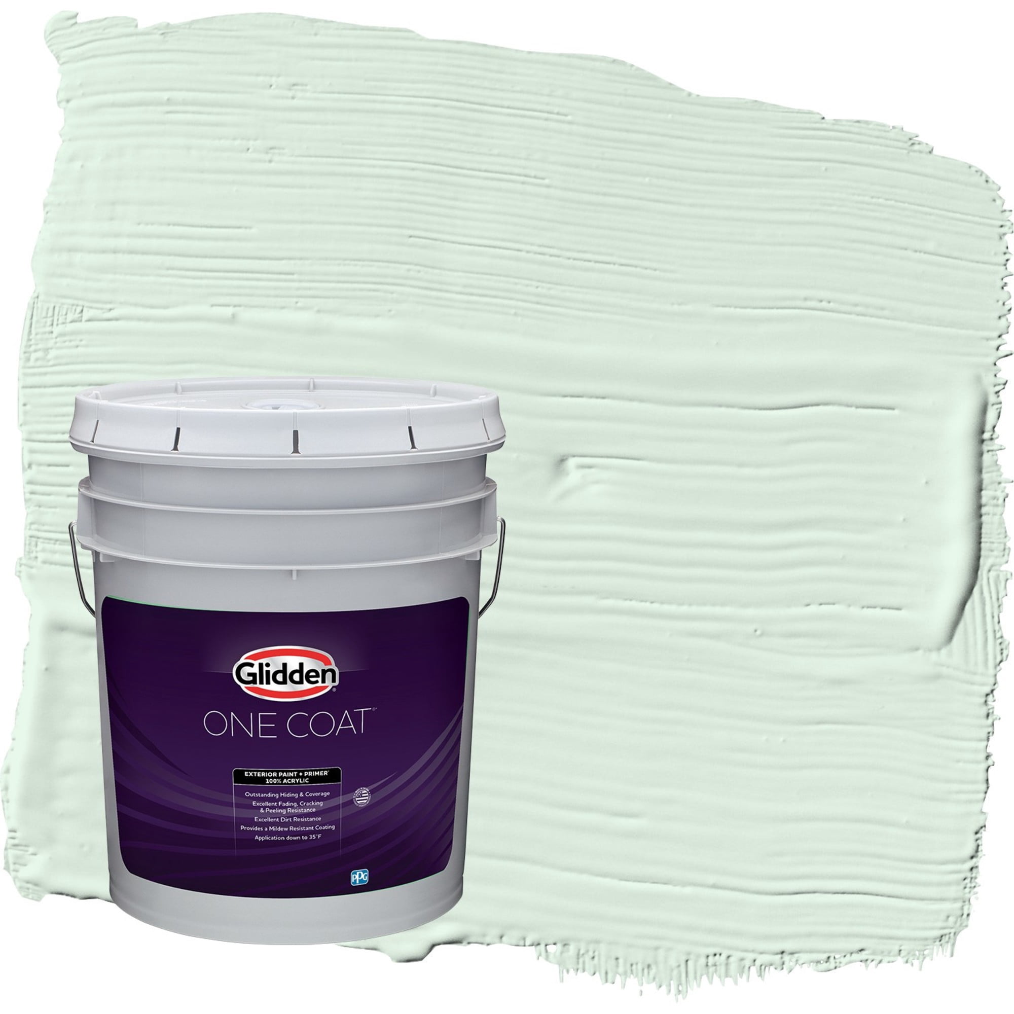 Glidden One Coat Tint of Green / Green Flat Exterior Paint with Primer, 5 Gallon