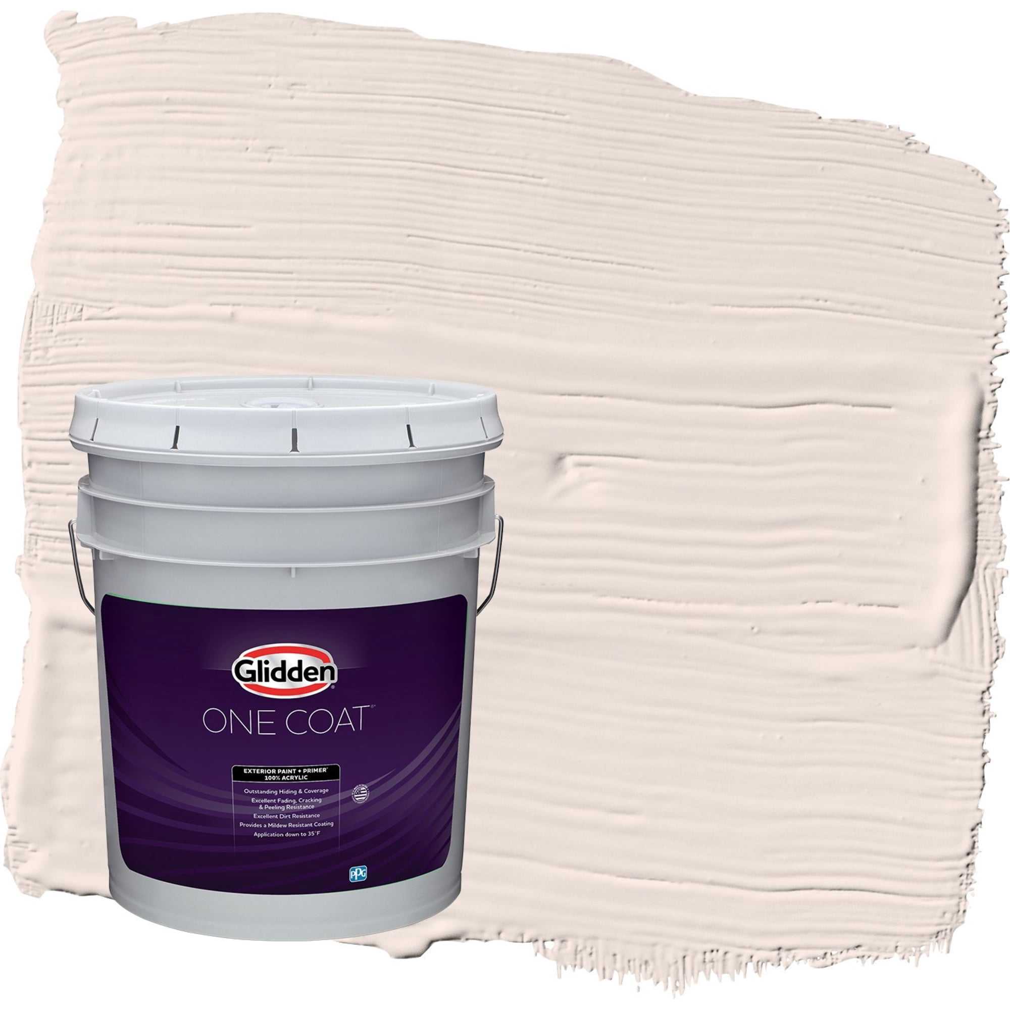 Glidden One Coat Touchable / Tan Satin Exterior Paint with Primer, 5 Gallon