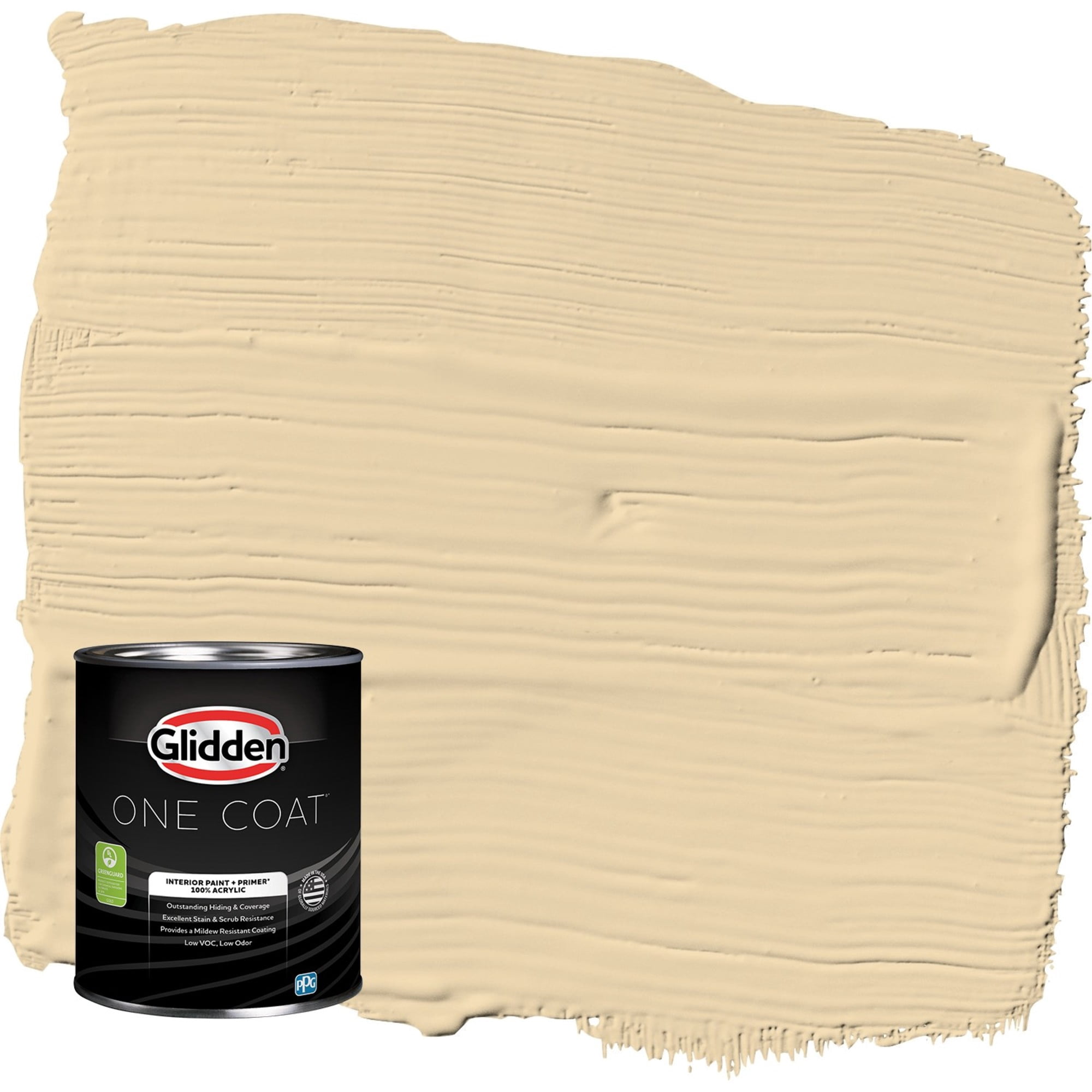 Glidden One Coat Tuscan Bread / Beige Flat Interior Paint with Primer, 1 Quart