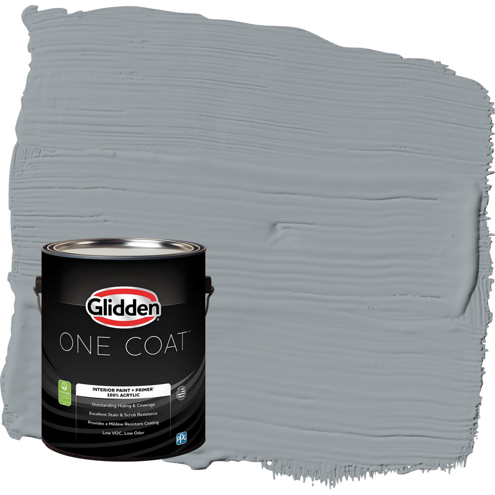 Glidden One Coat UFO / Gray Eggshell Interior Paint with Primer, 1 Gallon