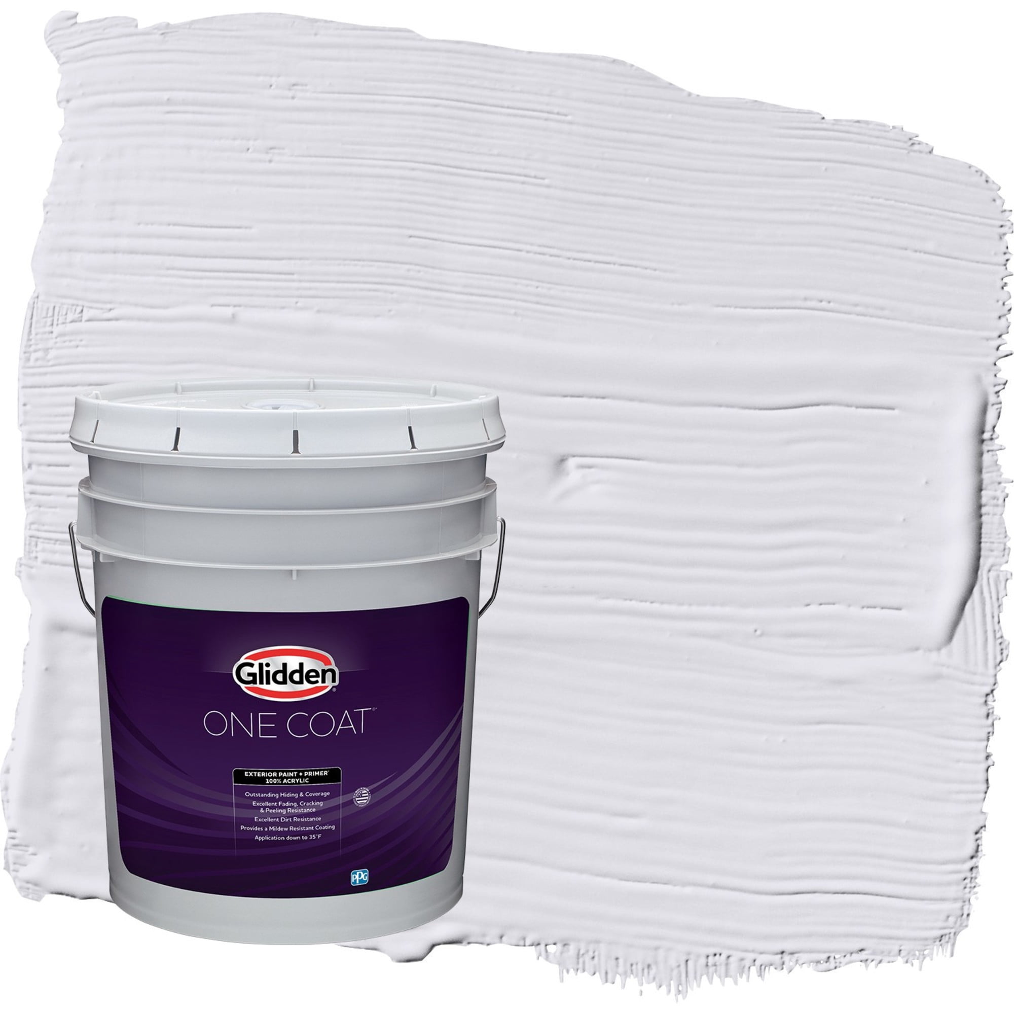 Glidden One Coat Violet Echo / Purple Flat Exterior Paint with Primer, 5 Gallon