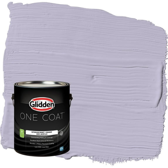 Glidden One Coat Wild Lilac / Purple Flat Interior Paint with Primer, 1 Gallon