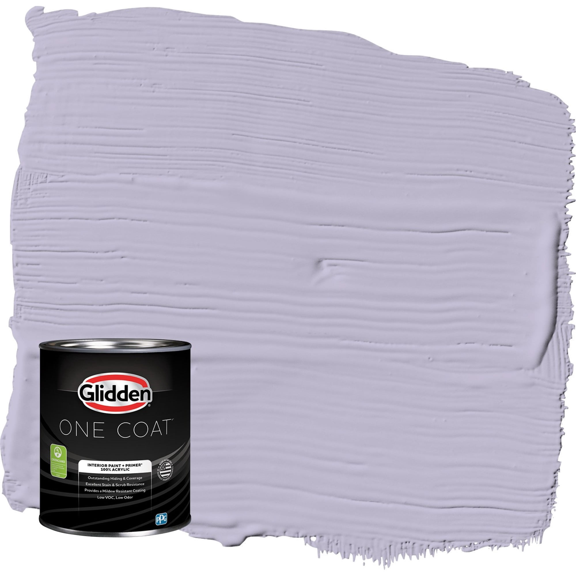 Glidden One Coat Wild Lilac / Purple Flat Interior Paint with Primer, 1 Quart