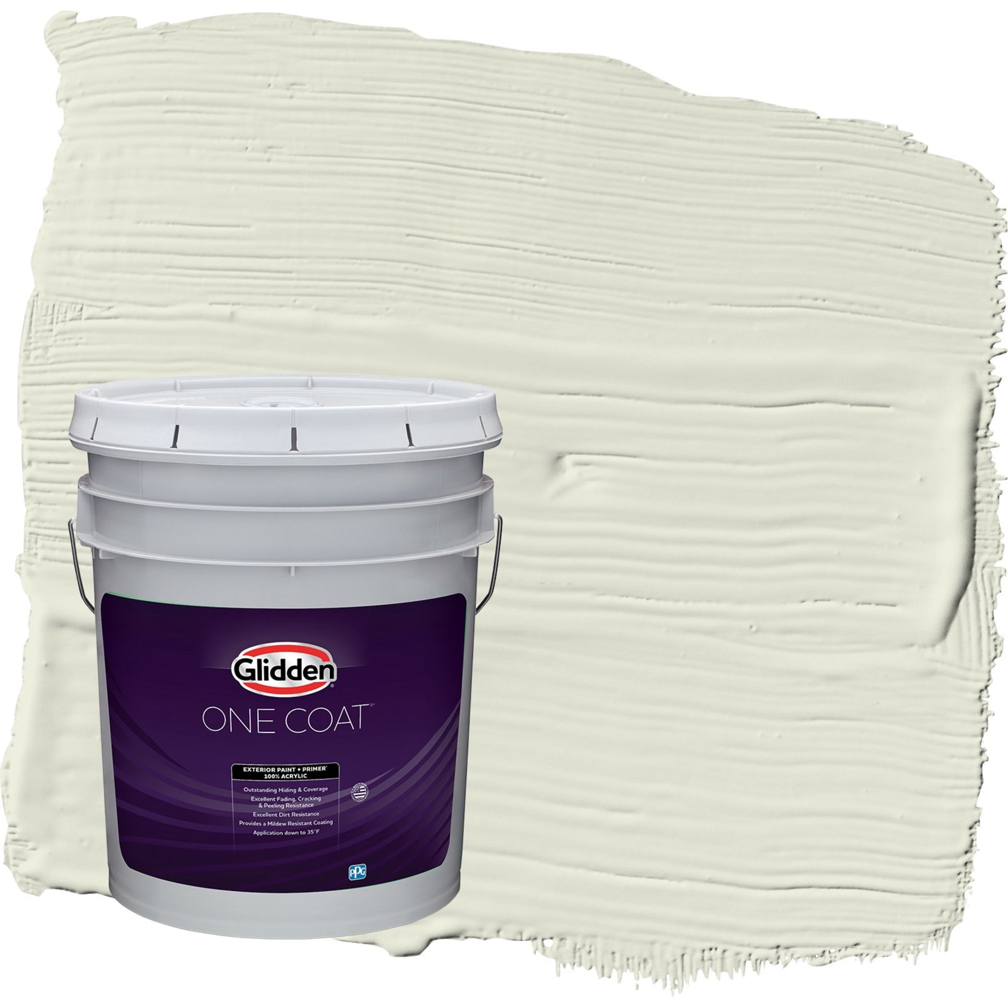 Glidden One Coat Wild Wheat / Green Flat Exterior Paint with Primer, 5 Gallon