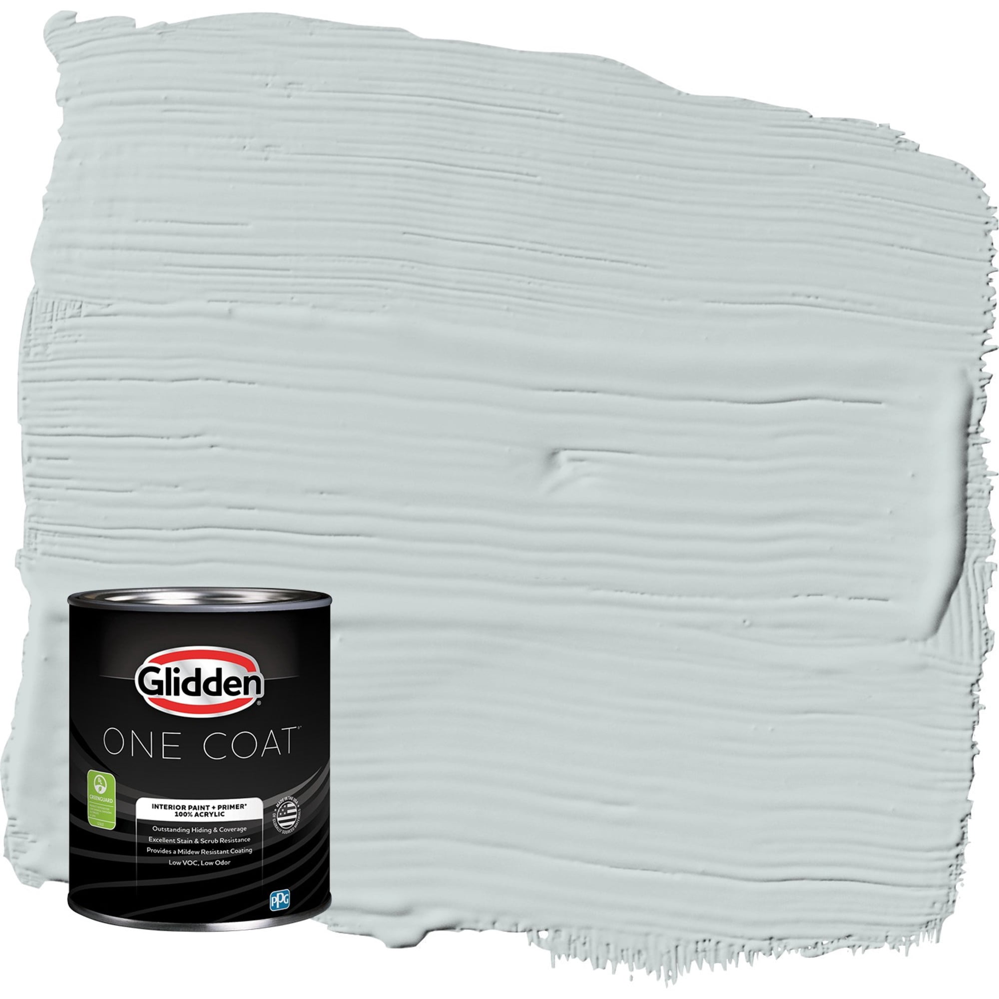 Glidden One Coat Winter Chill / Gray Eggshell Interior Paint with Primer, 1 Quart