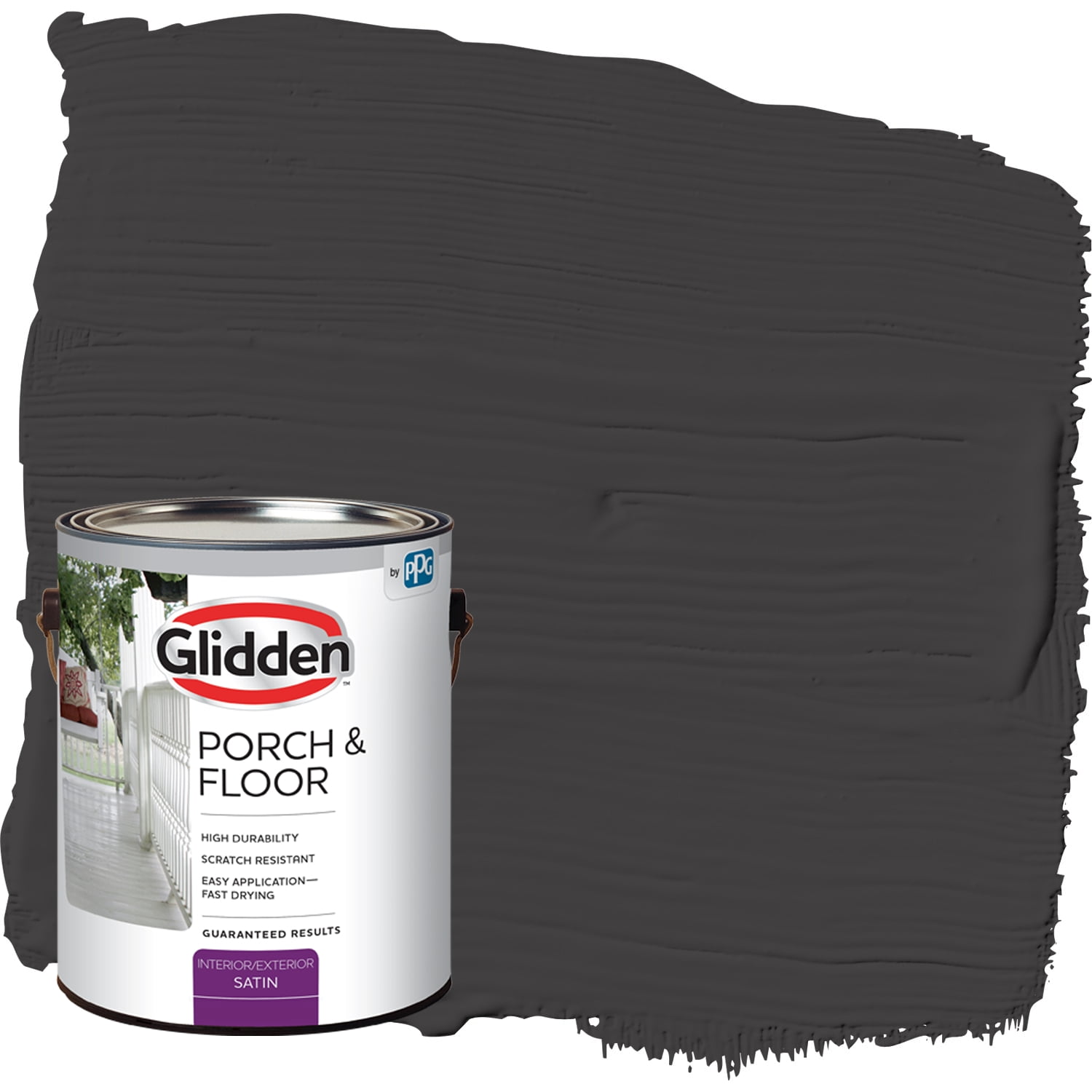 Glidden Porch & Floor 1 gal. Black Magic Satin Interior/Exterior Paint with Primer