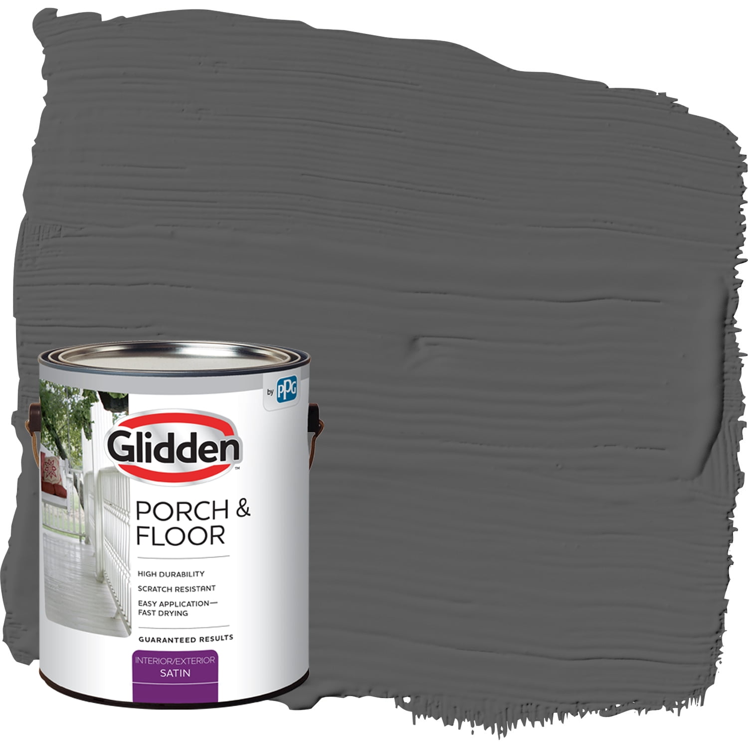 Glidden Porch & Floor 1 gal. Knight's Armor Satin Interior/Exterior Paint with Primer