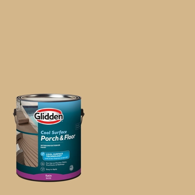 Glidden Porch and Floor with Cool Surface Technology Satin Interior/Exterior Paint, Craftsman Gold, 1 Gallon