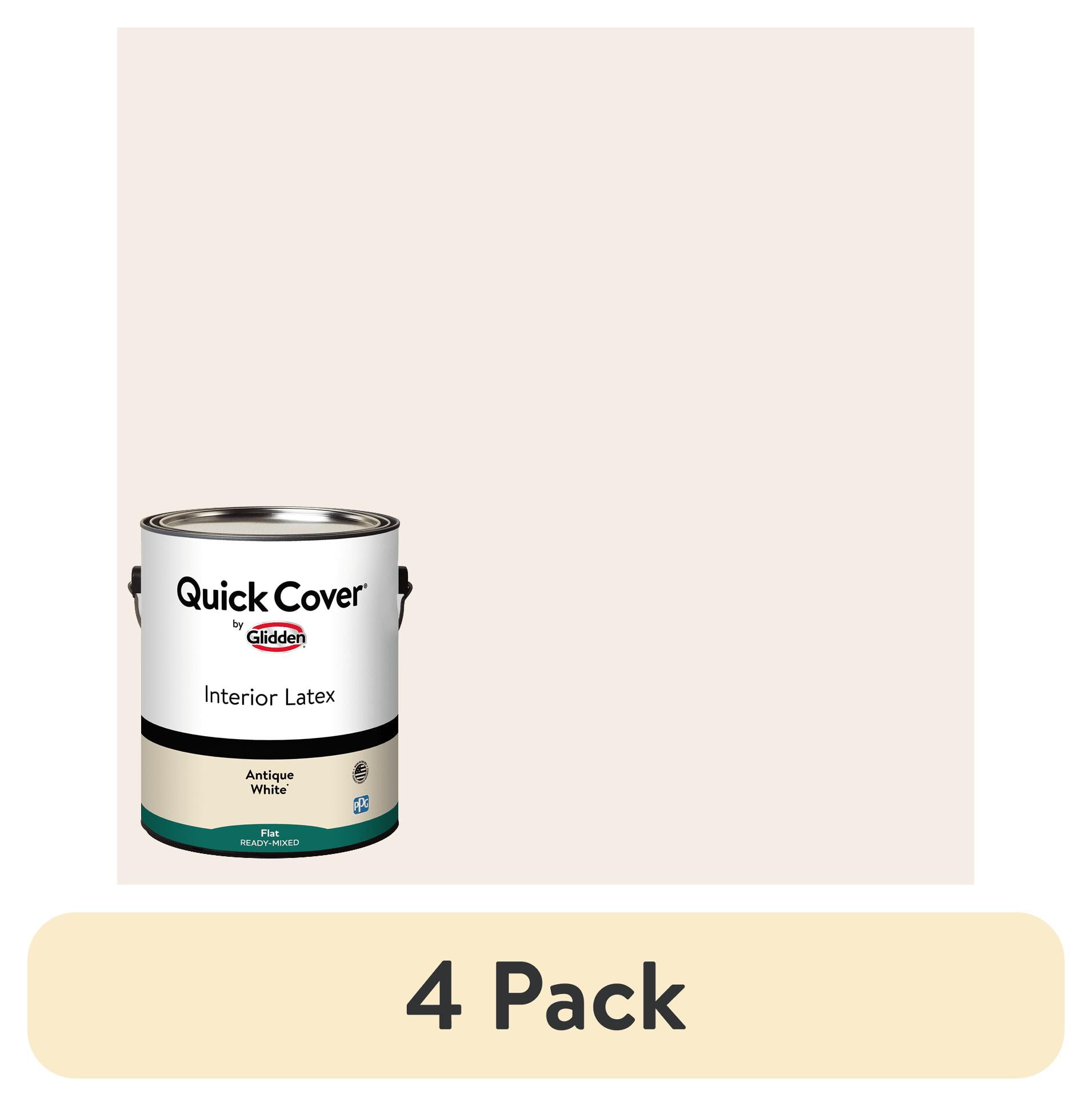 Glidden Quick Cover Interior Latex Paint Flat, Antique White, 1 Gallon
