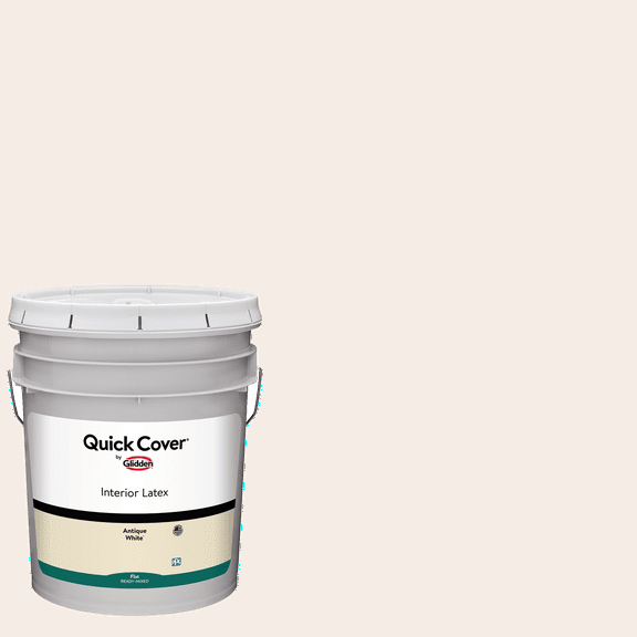Glidden Quick Cover Interior Latex Paint Flat, Antique White, 5 Gallon