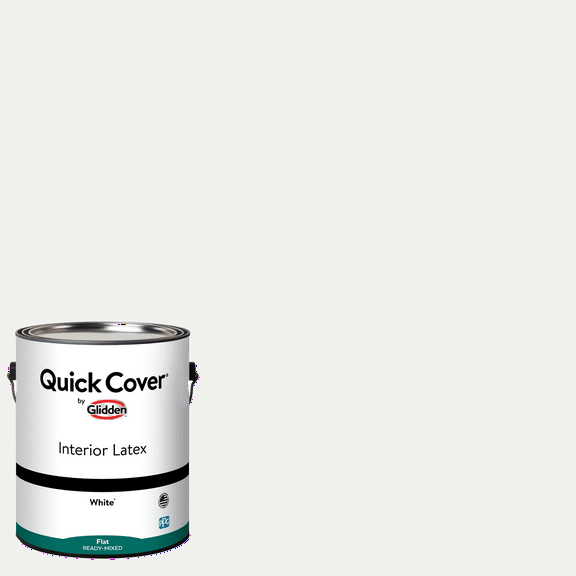 Glidden Quick Cover Interior Latex Paint Flat, White, 1 Gallon