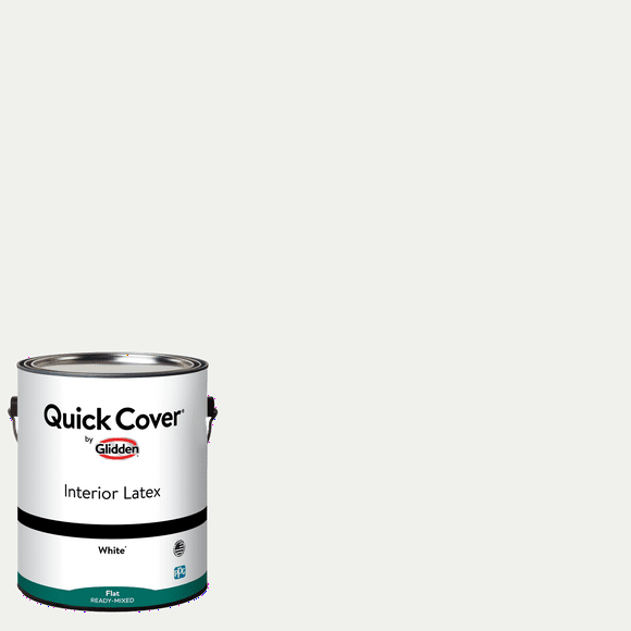 Glidden Quick Cover Interior Latex Paint Flat, White, 1 Gallon