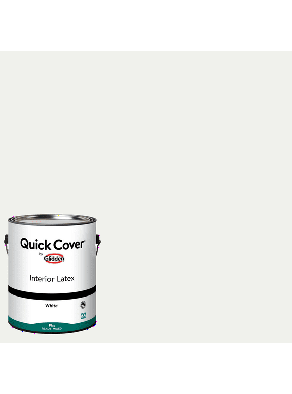 Glidden Quick Cover Interior Latex Paint Flat, White, 1 Gallon