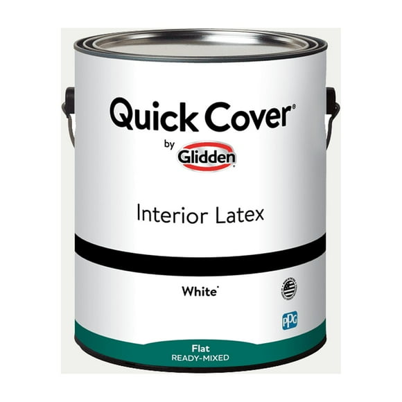 Glidden Quick Cover Interior Latex Paint Flat, White, 1 Gallon