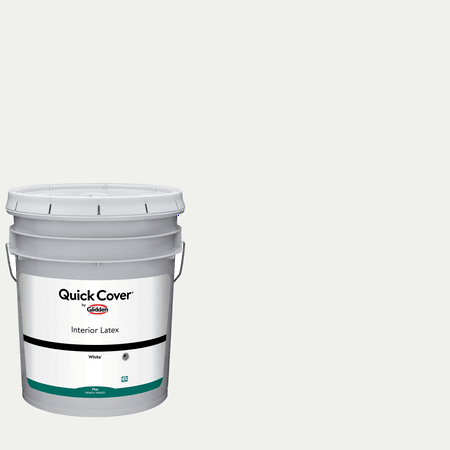 Glidden Quick Cover Interior Latex Paint Flat, White, 5 Gallon