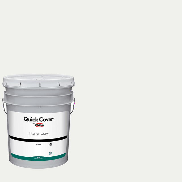 Glidden Quick Cover Interior Latex Paint Flat, White, 5 Gallon