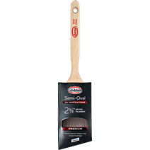Glidden Semi-Oval Paint Brush with Wood Handle, Angled Sash, 2.5 inch