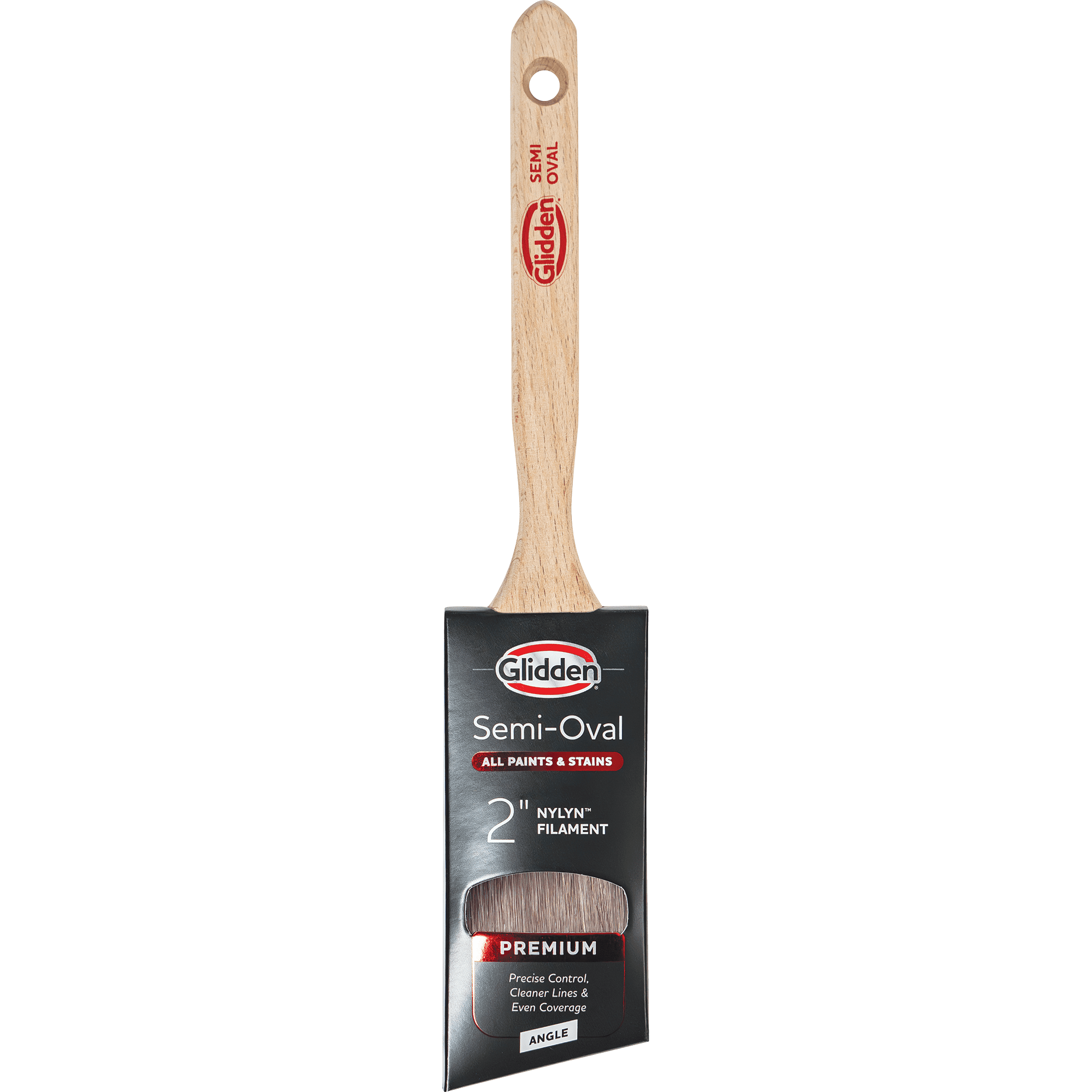 Glidden SemiOval Paint Brush with Wood Handle, Angled Sash, 2 inch