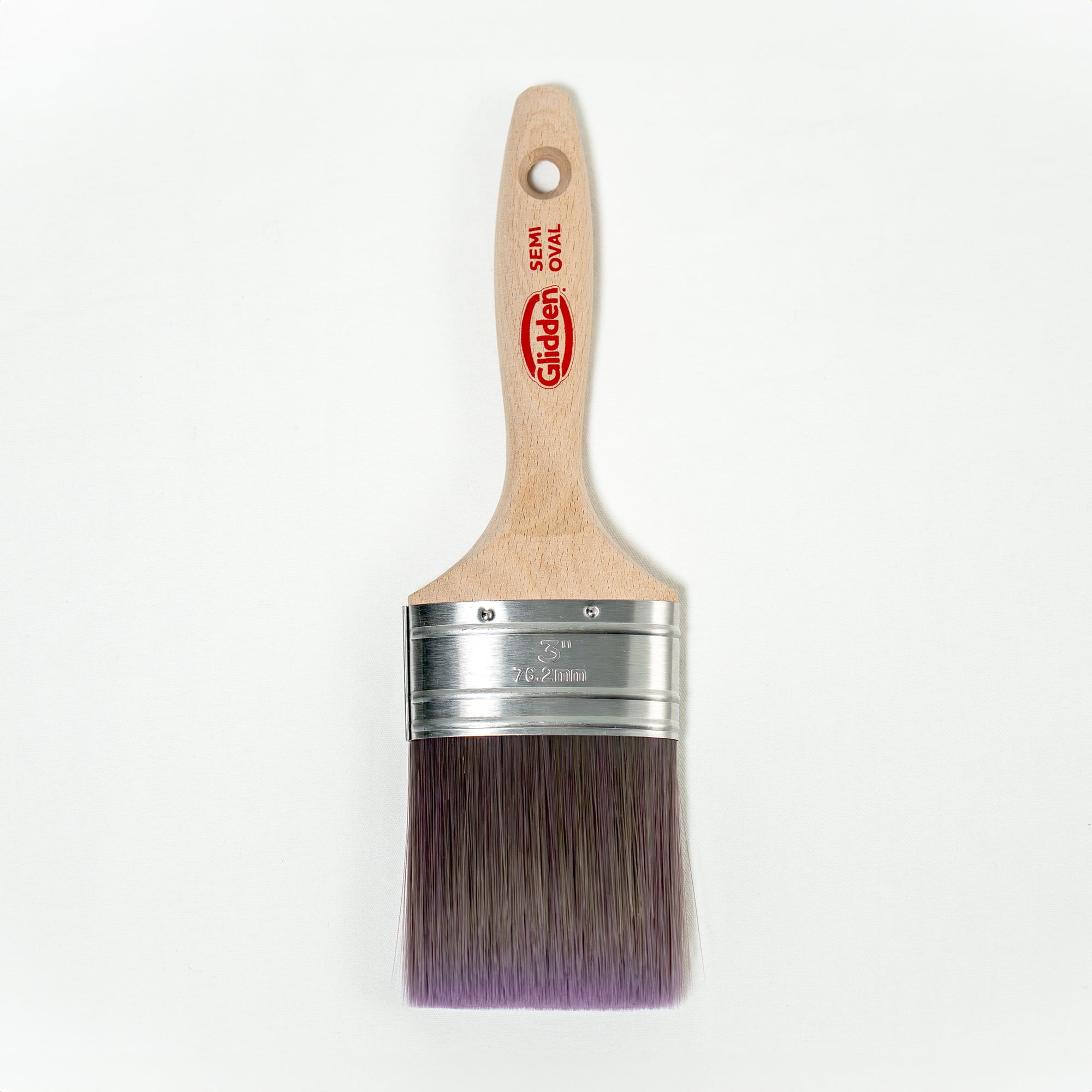 Glidden SemiOval Paint Brush with Wood Handle , Flat Sash, 3 inch