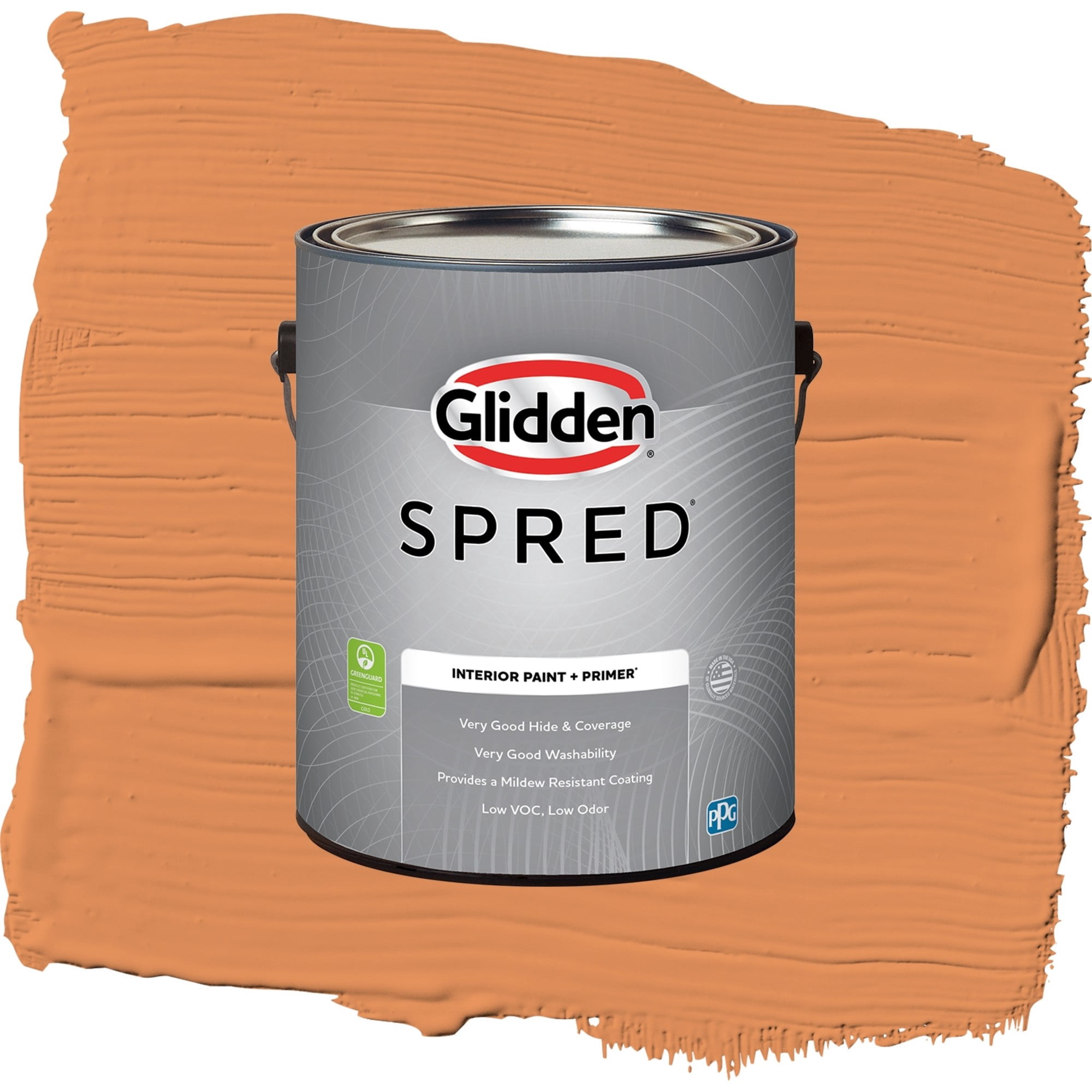 Glidden Spred Carrot Cake Semi Gloss Interior Paint and Primer, 1 Gallon