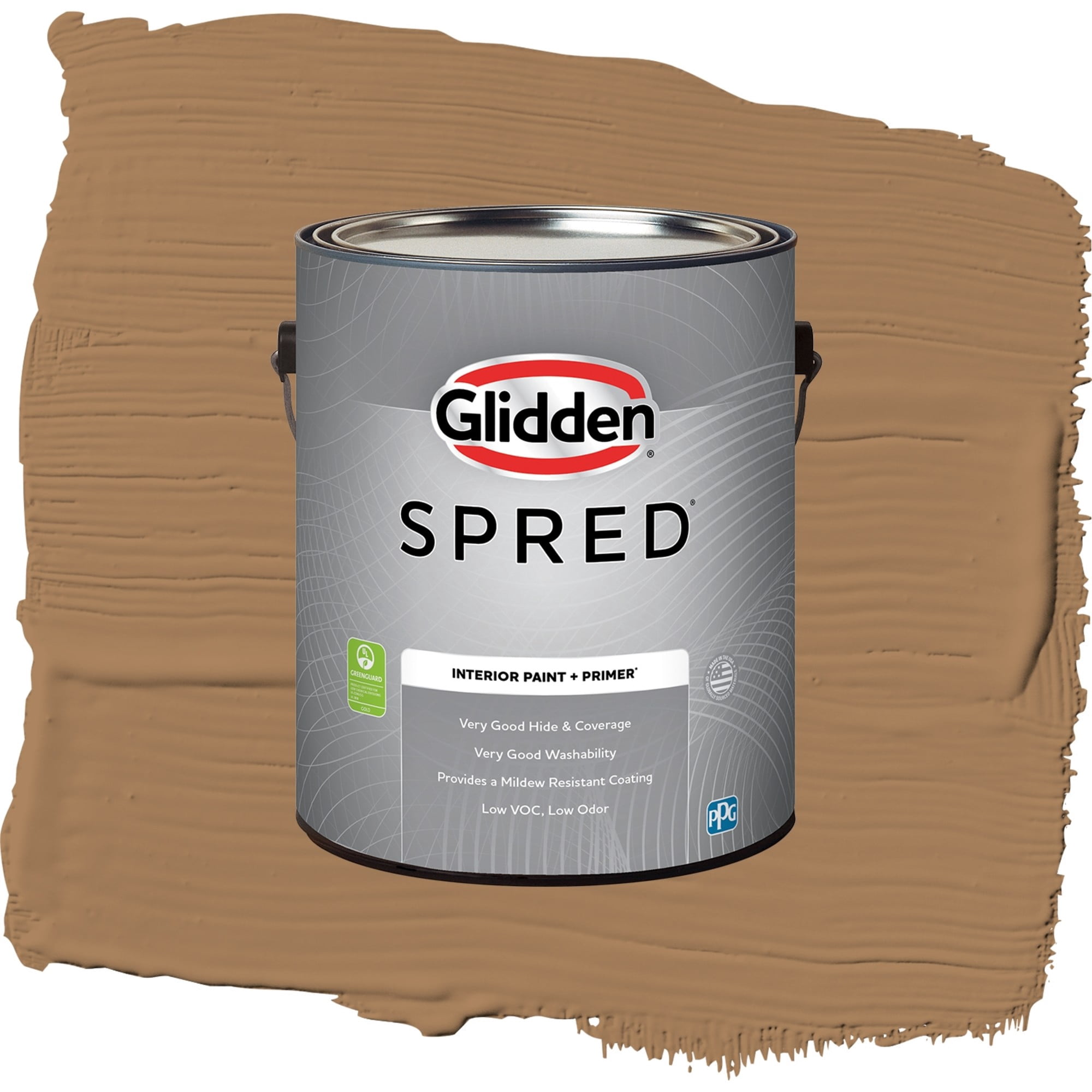 Glidden Spred Cinnamon Crunch Semi Gloss Interior Paint and Primer, 1 Gallon