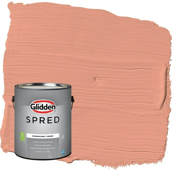 Glidden Spred Opal Fire / Orange Semi-Gloss Interior Paint with Primer, 1 Gallon
