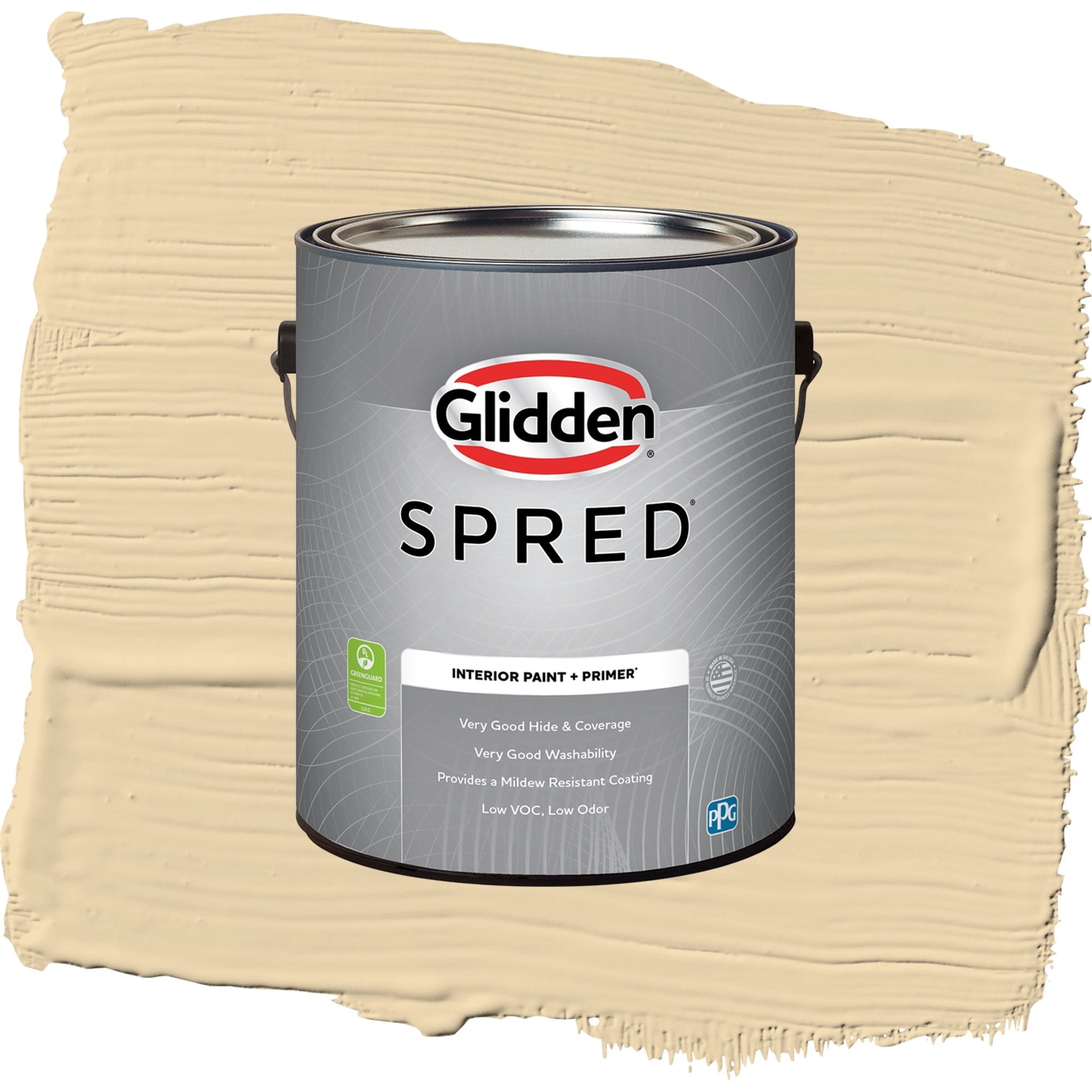 Glidden Spred Tuscan Bread Semi Gloss Interior Paint and Primer, 1 Gallon