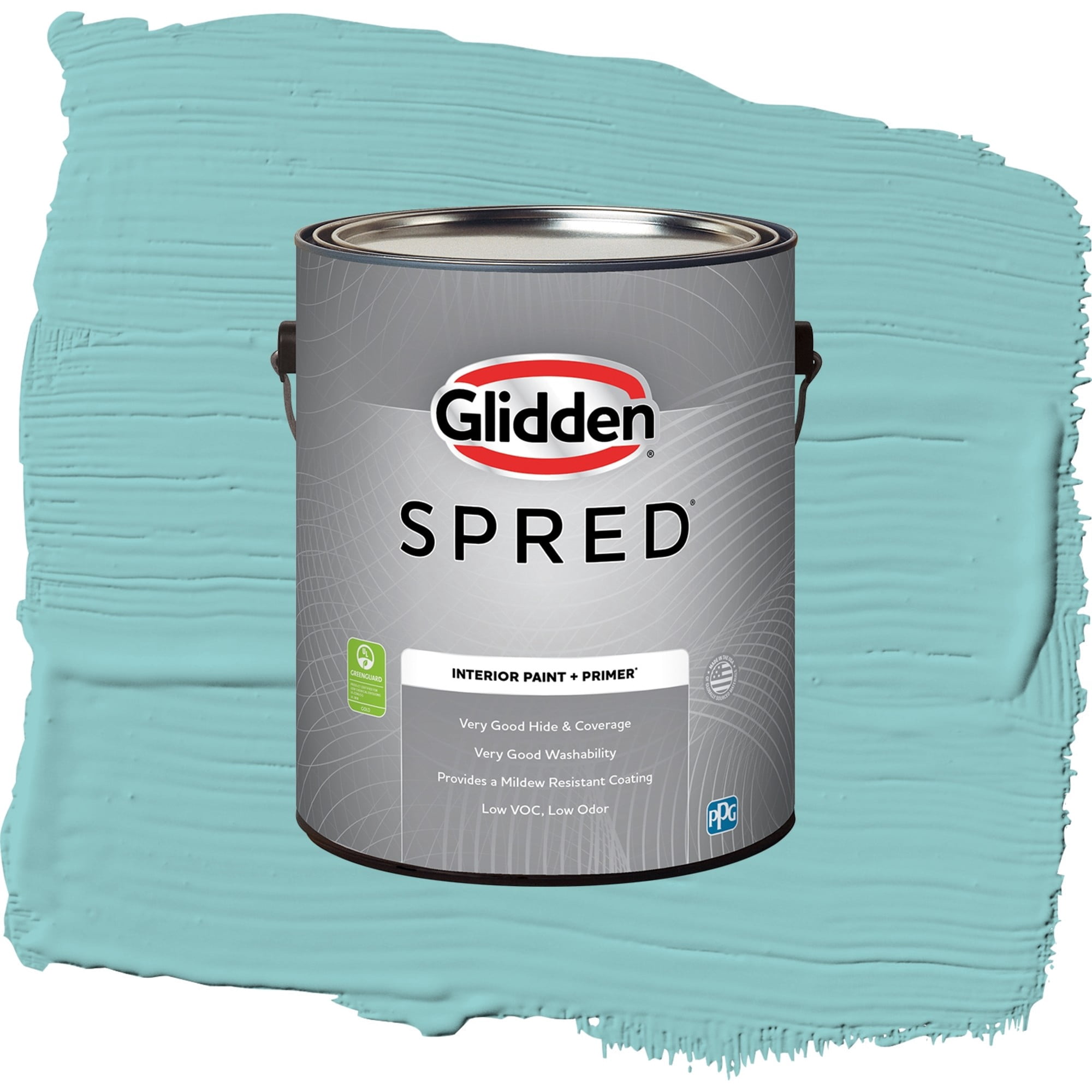 Glidden Spred Aqua Fiesta Flat Interior Paint and Primer, 1 Gallon